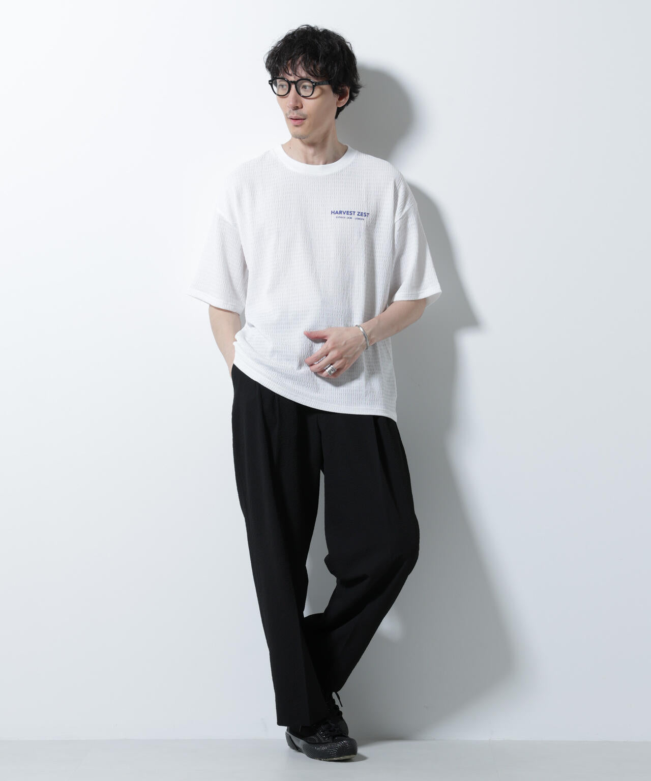 楊柳プリントTシャツ 半袖