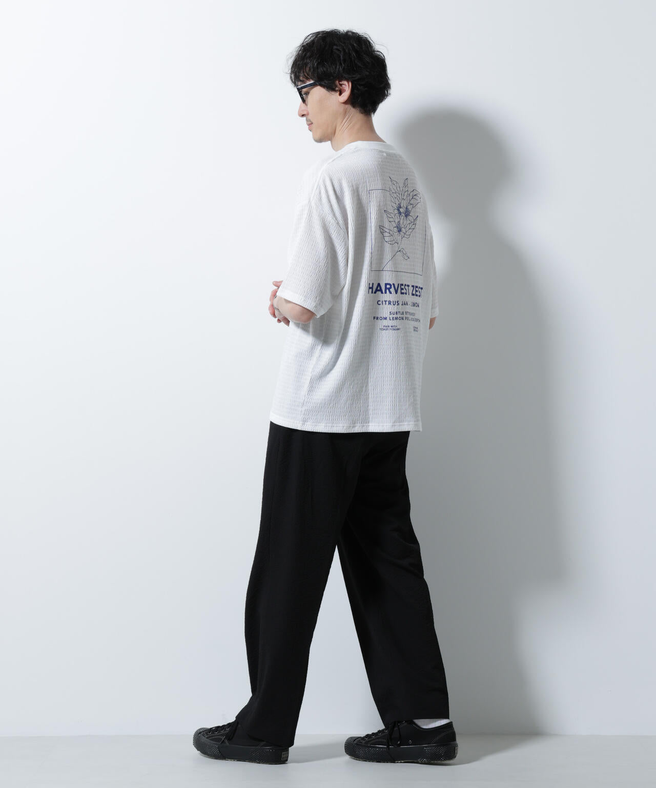 楊柳プリントTシャツ 半袖