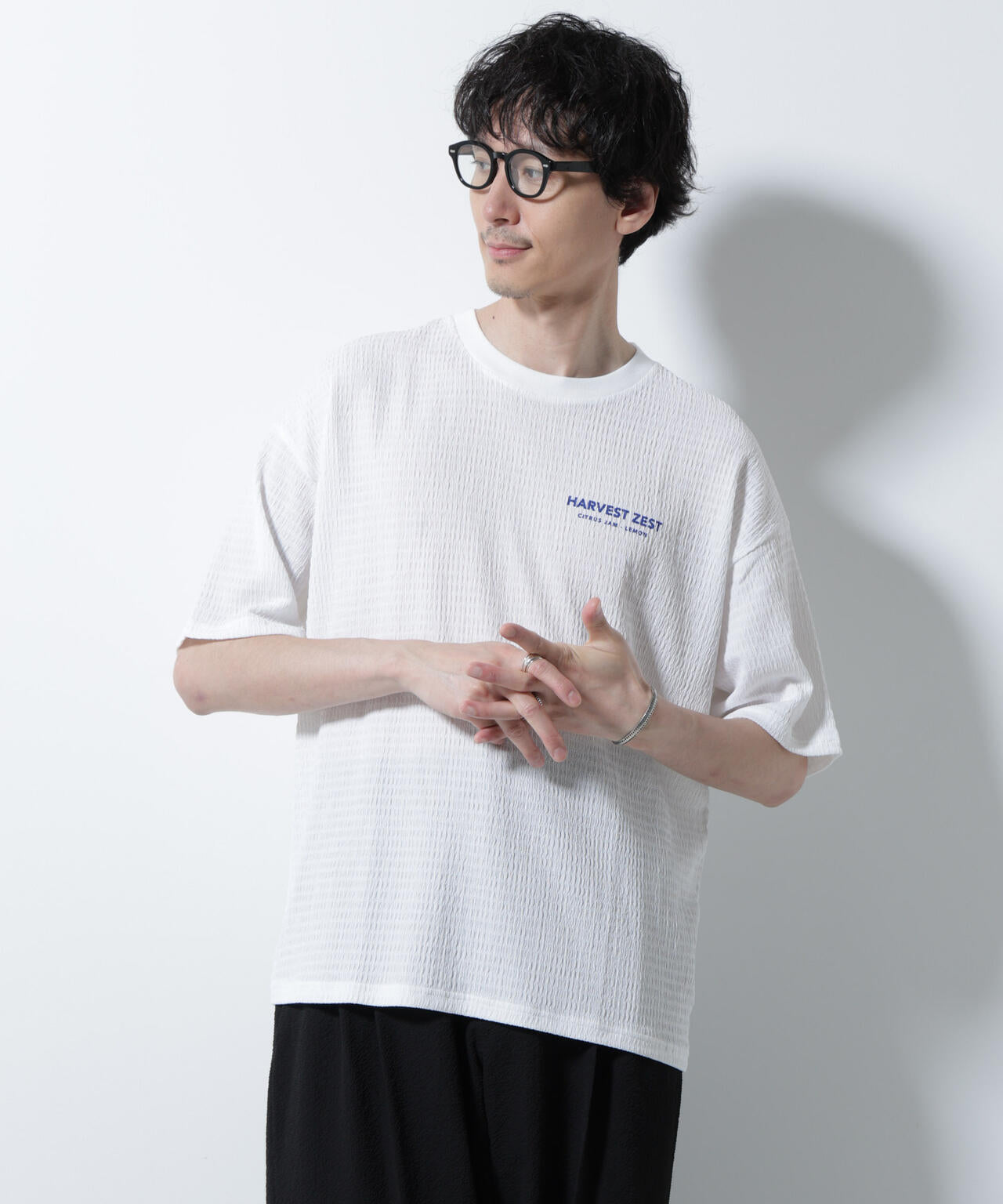 楊柳プリントTシャツ 半袖