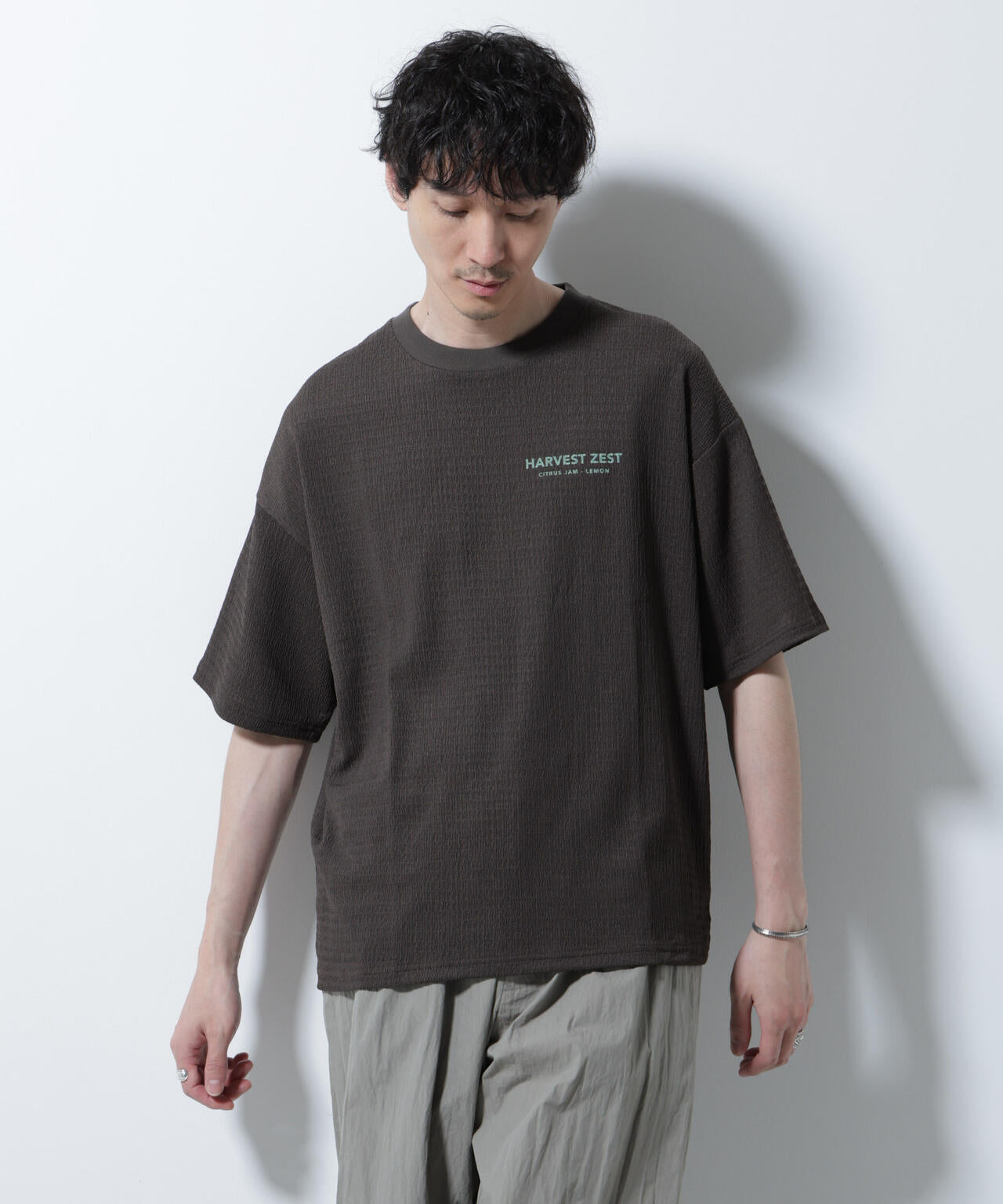 楊柳プリントTシャツ 半袖