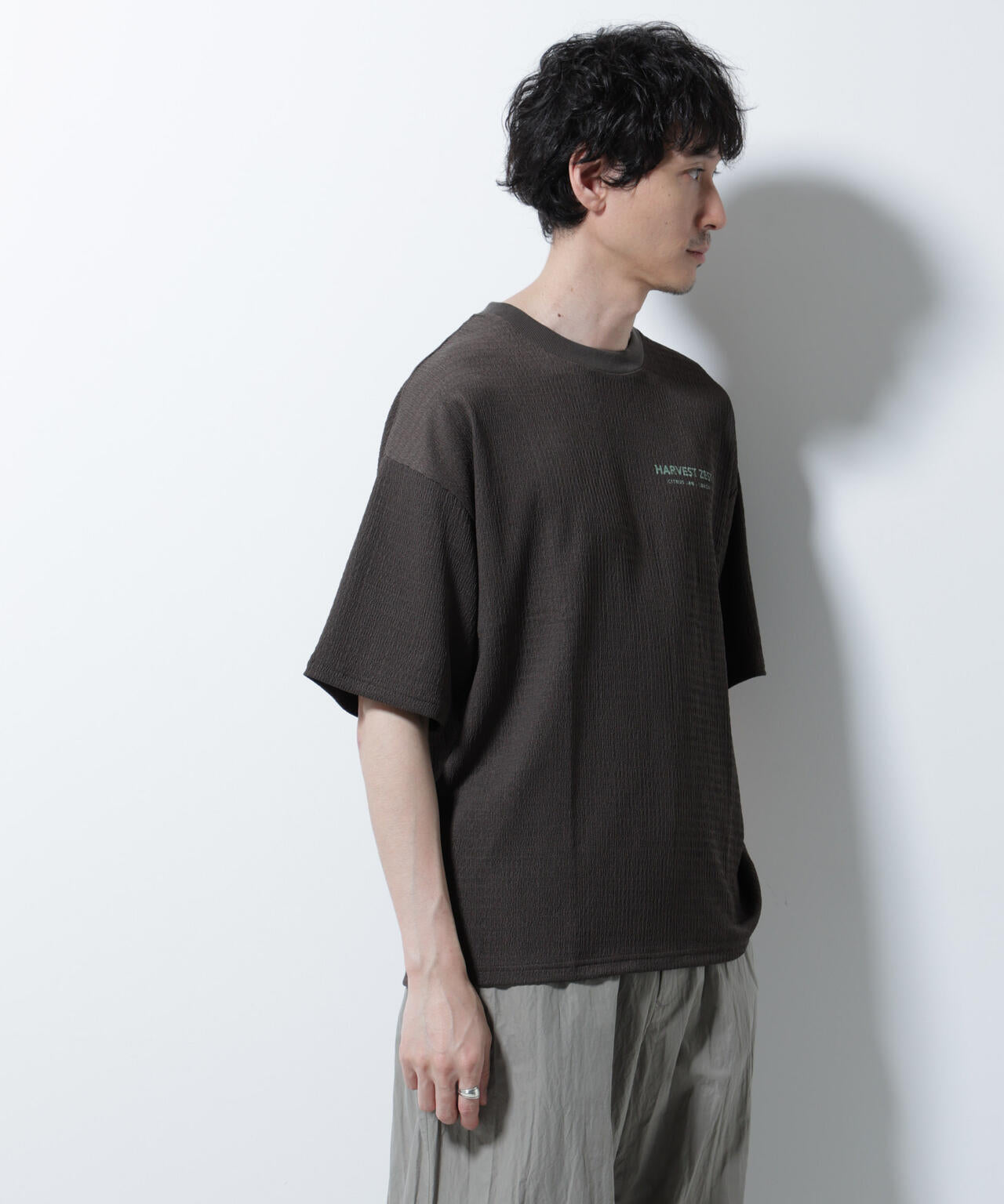 楊柳プリントTシャツ 半袖