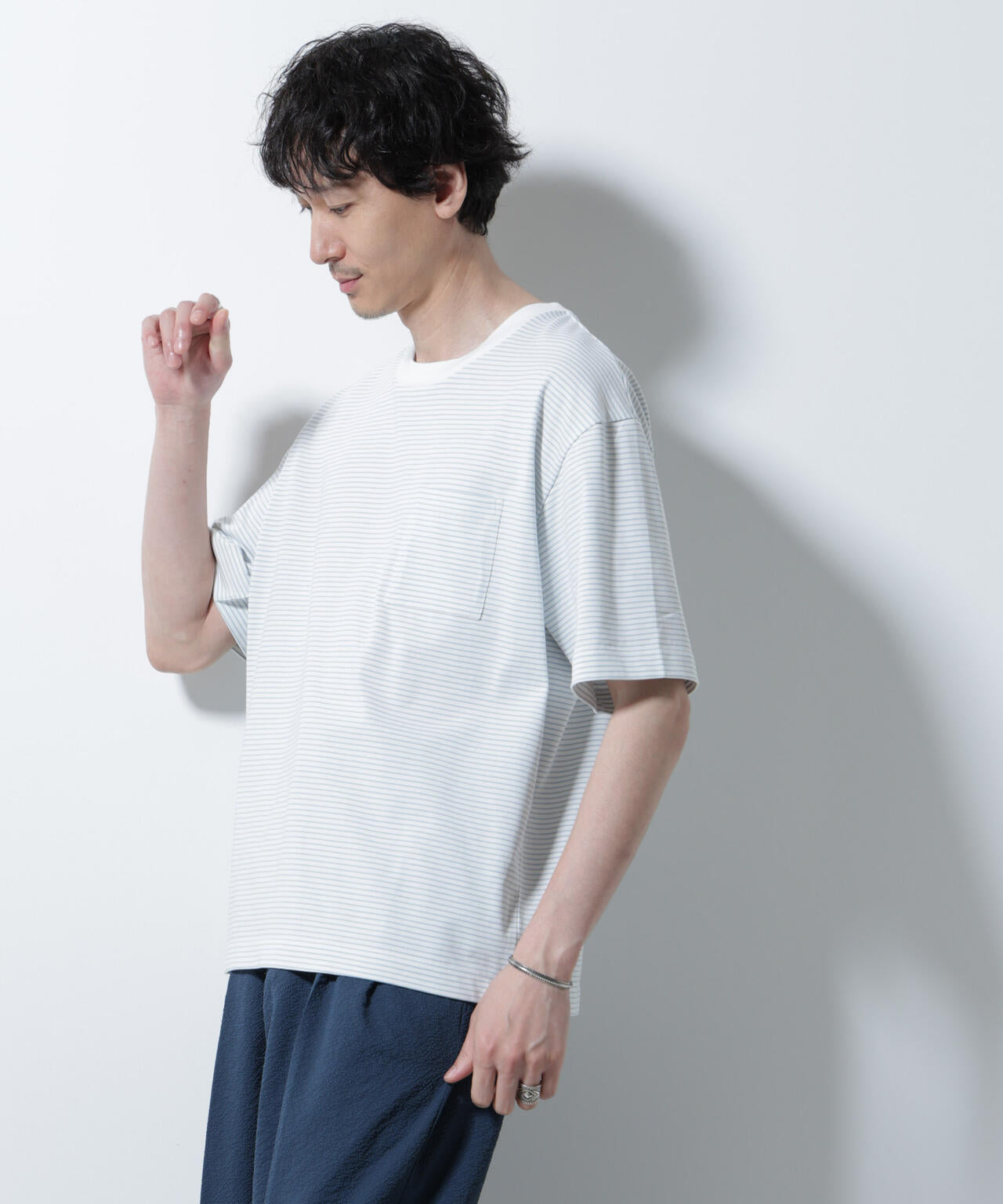 20シルケットボーダーTシャツ 半袖