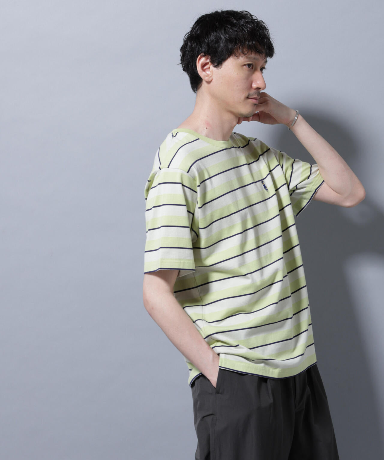 ナノベアボーダーTシャツ 半袖