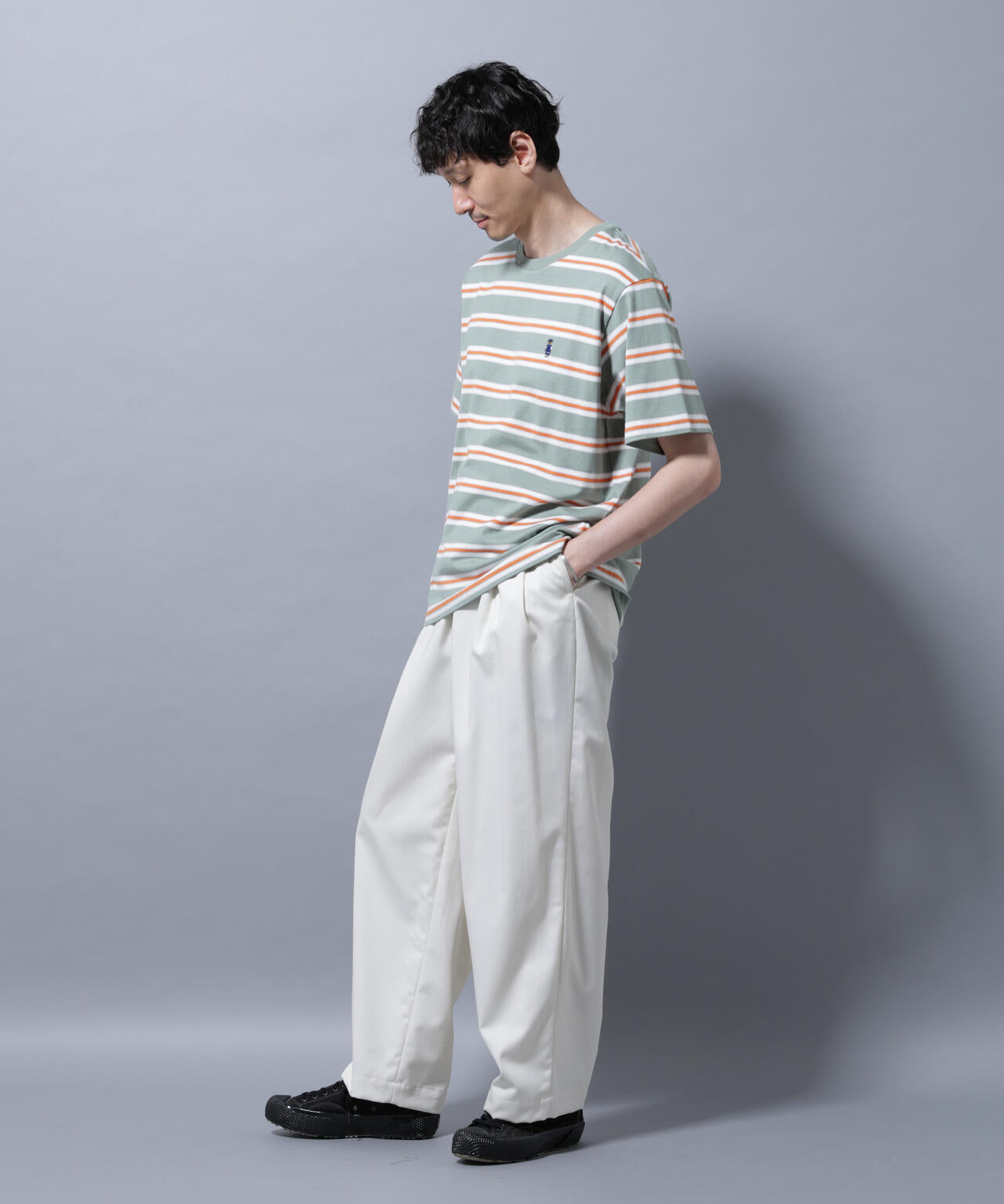 ナノベアボーダーTシャツ 半袖