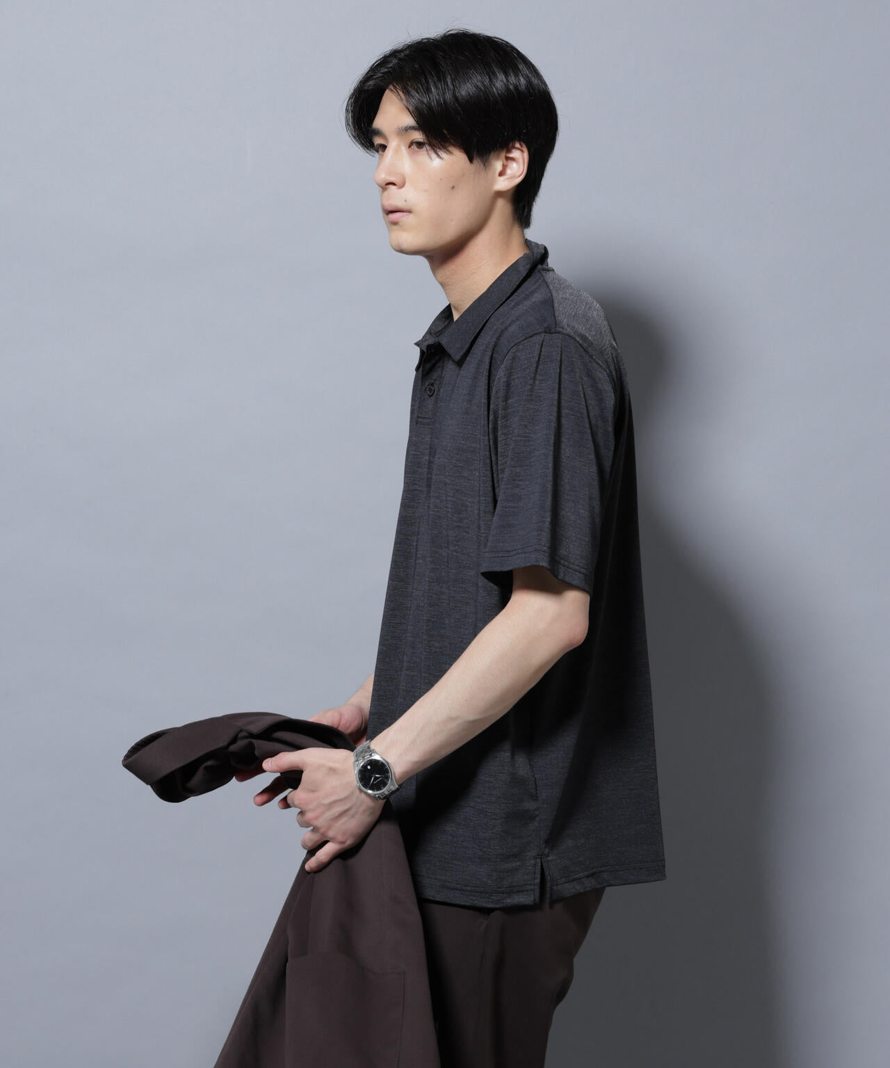 ストレッチメランジポロシャツ半袖