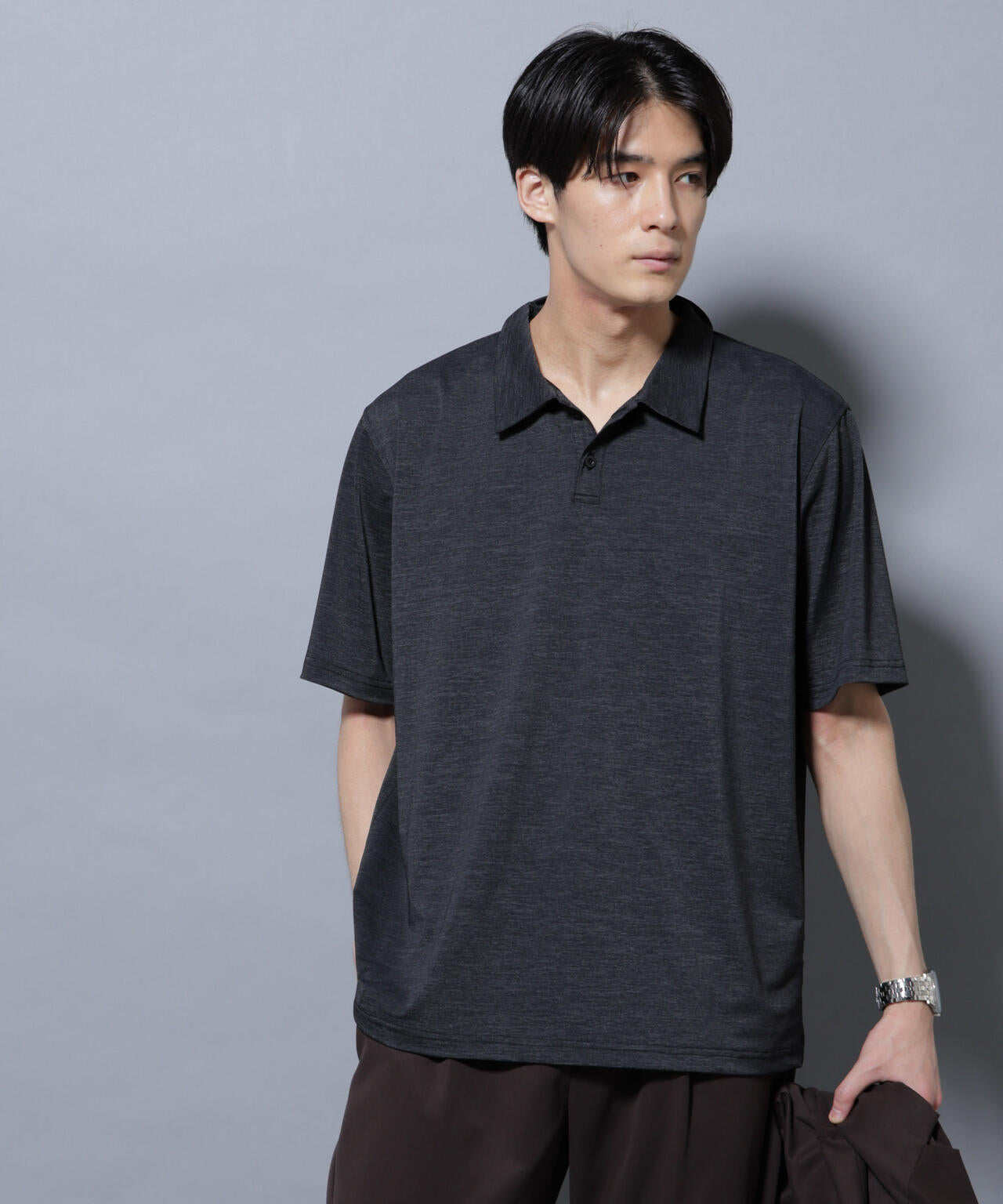 ストレッチメランジポロシャツ半袖