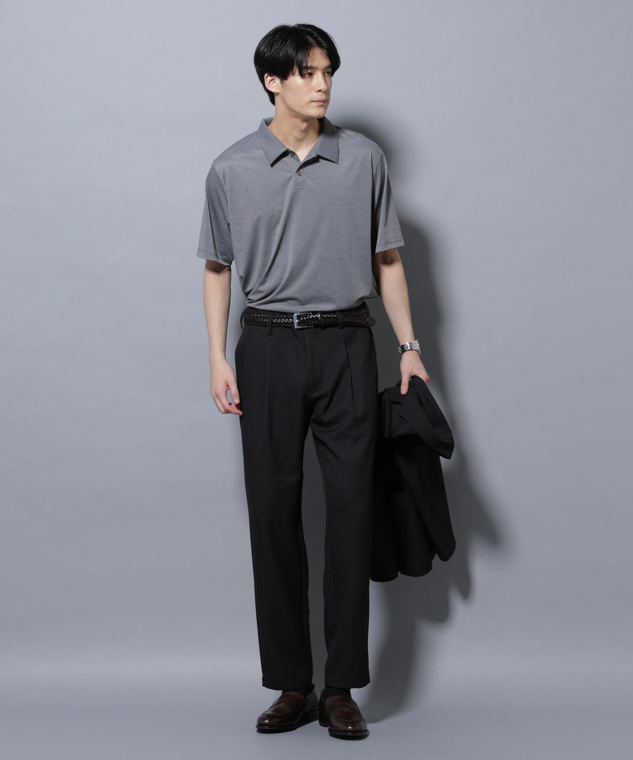 ストレッチメランジポロシャツ半袖