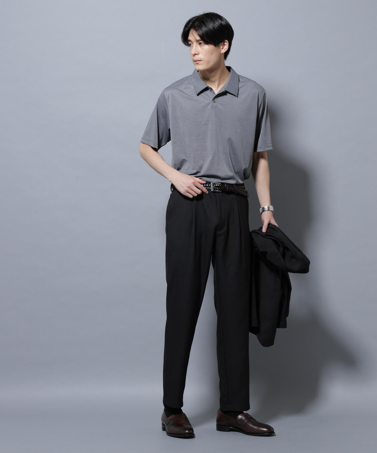 ストレッチメランジポロシャツ半袖