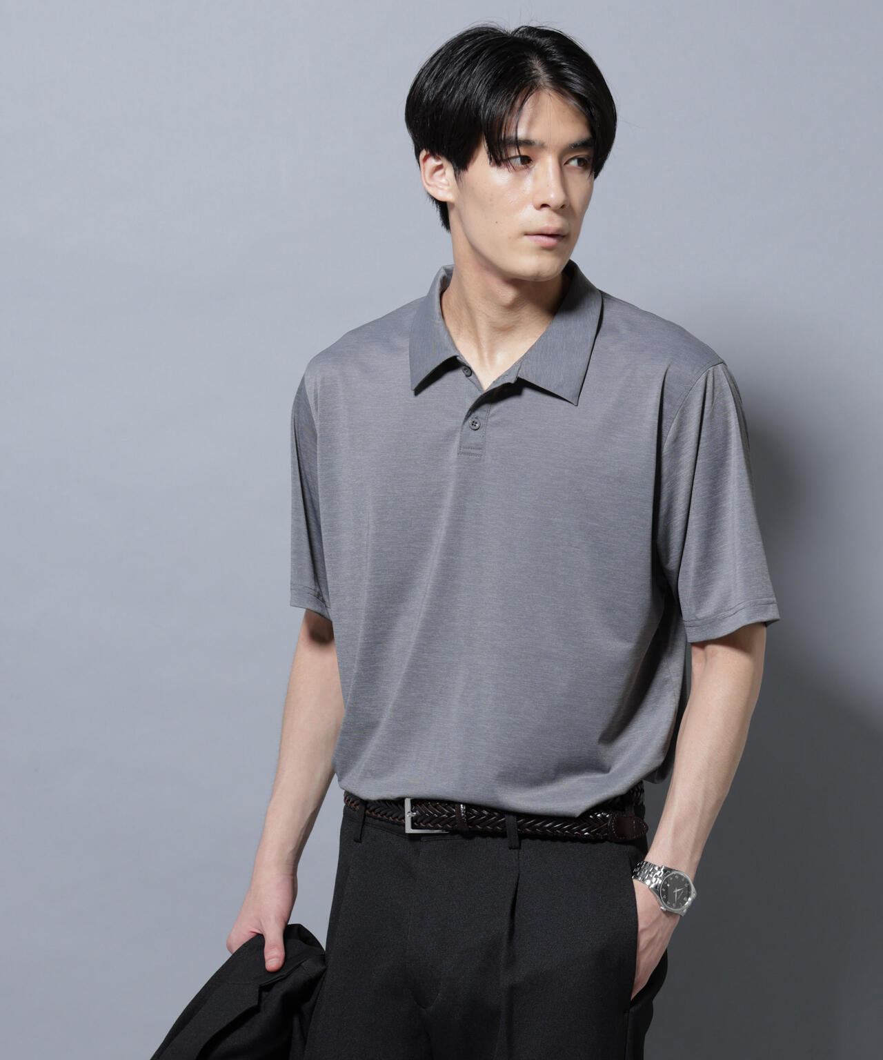 ストレッチメランジポロシャツ半袖