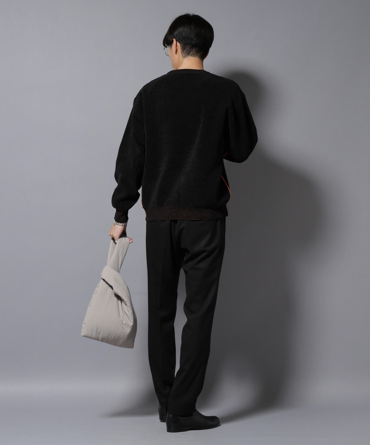 微起毛1タックテーパードパンツ