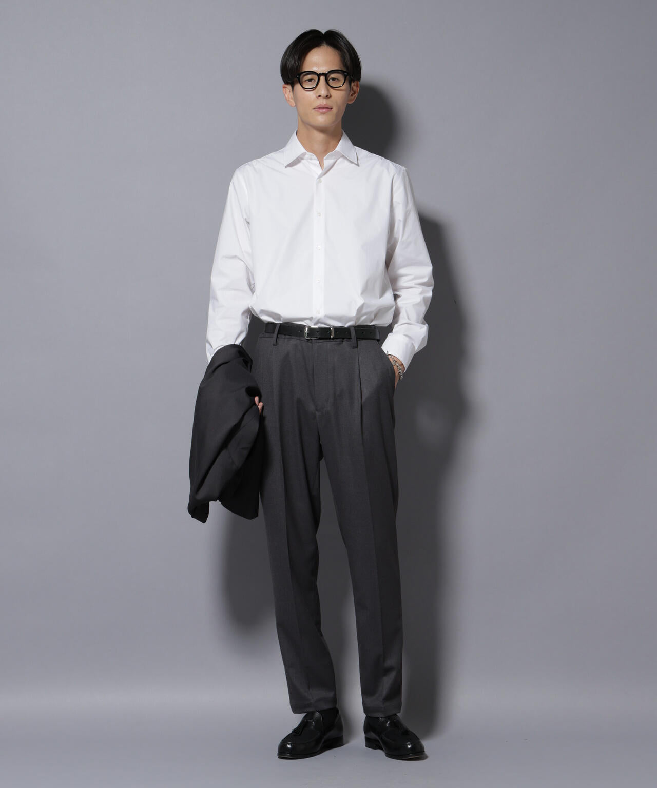 微起毛1タックテーパードパンツ