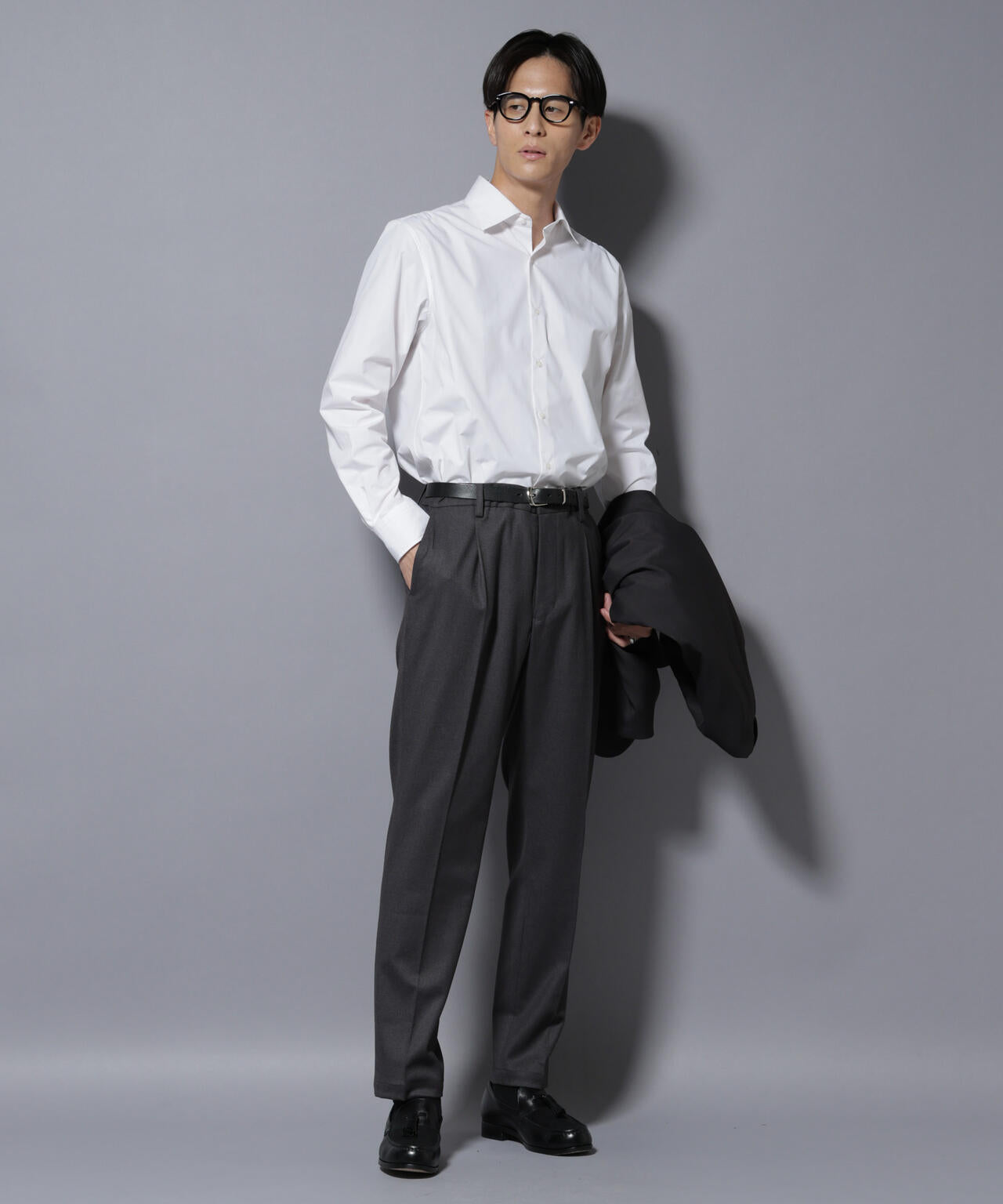 微起毛1タックテーパードパンツ