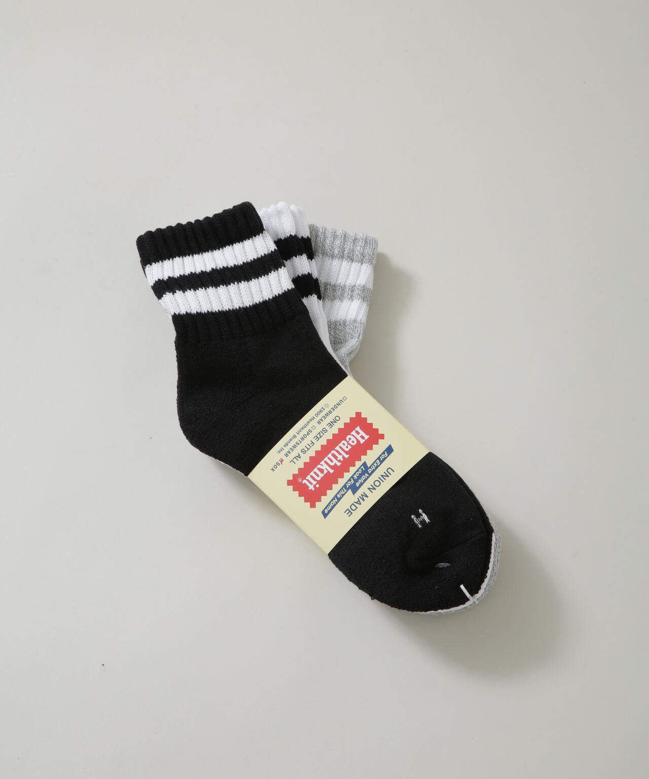 Healthknit/シンカーモノトーン2本ライン ソックス 3足セット