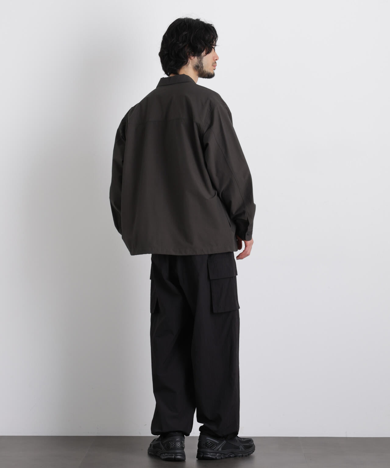 ストレッチワイドシャツブルゾン