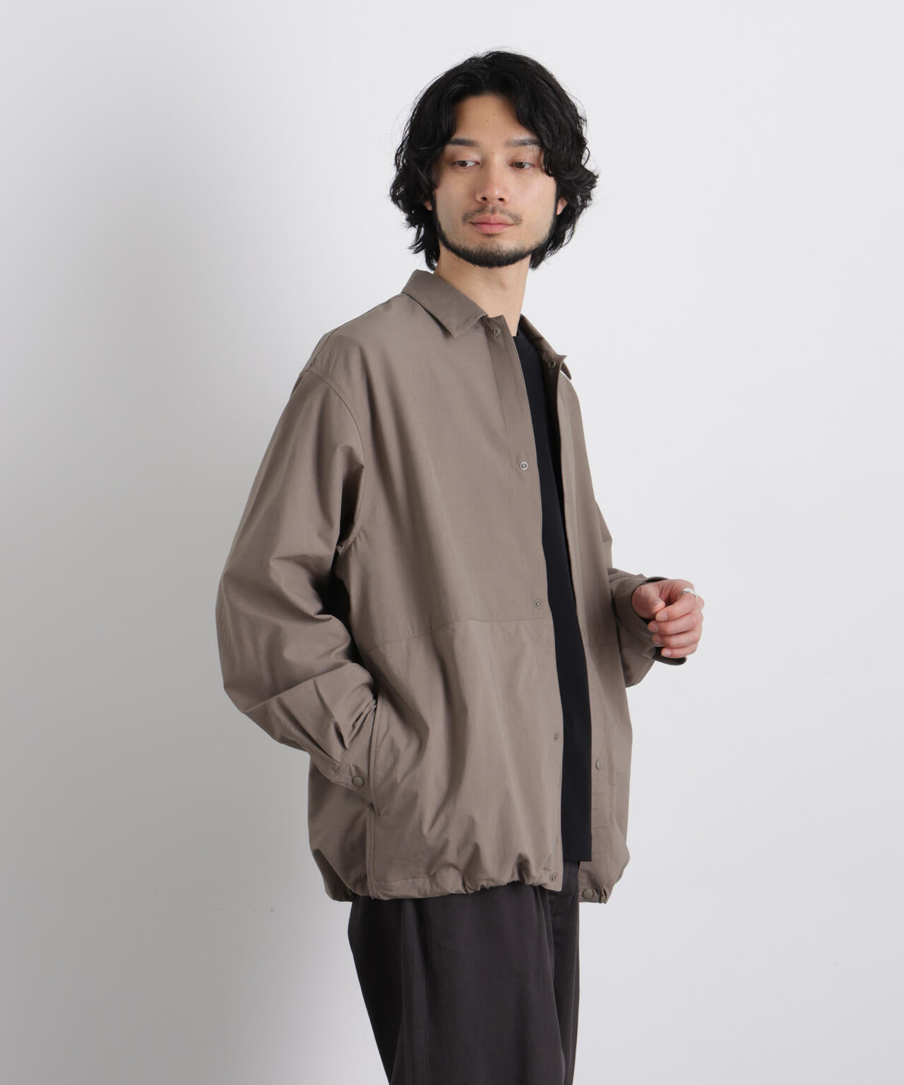 ストレッチワイドシャツブルゾン