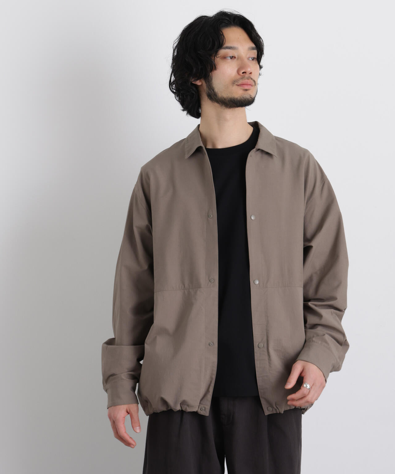 ストレッチワイドシャツブルゾン