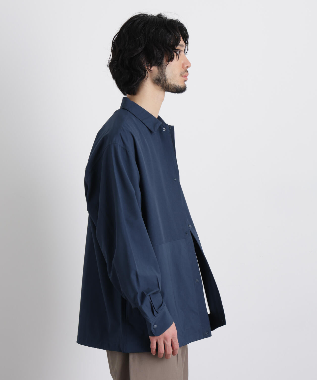 ストレッチワイドシャツブルゾン