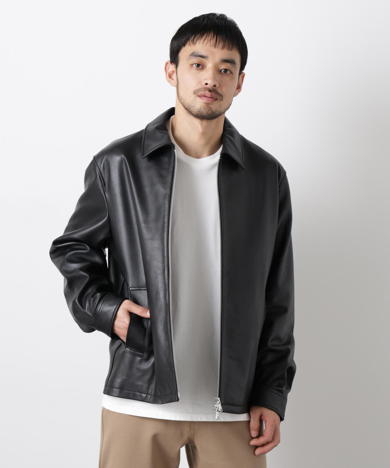 レザーシングルライダースジャケット