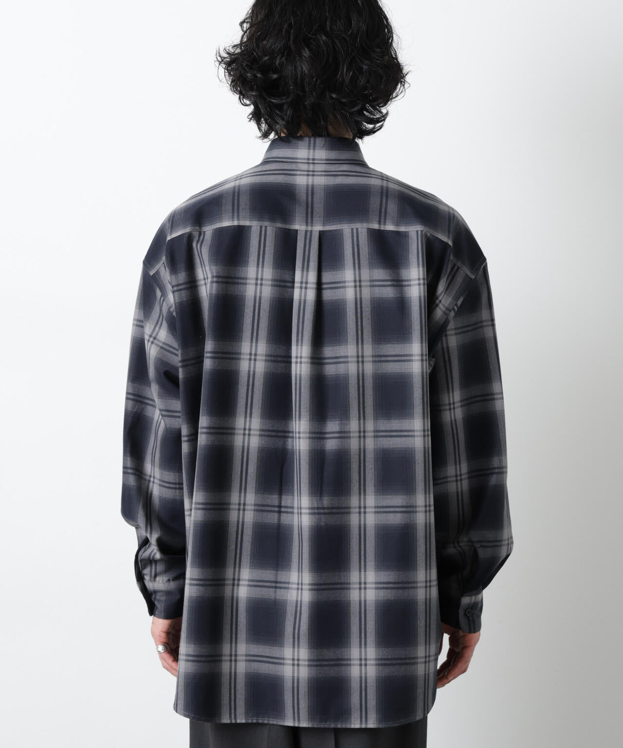ビッグドレープチェックシャツ 長袖