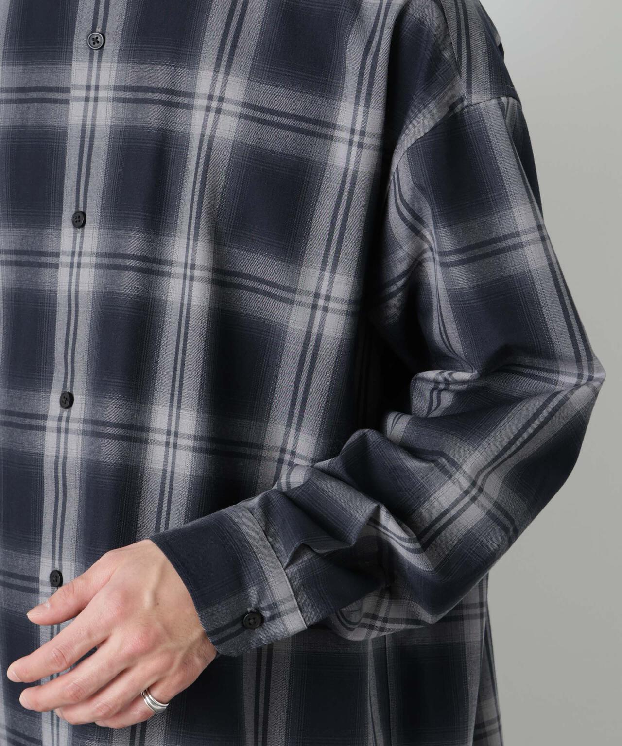 ビッグドレープチェックシャツ 長袖