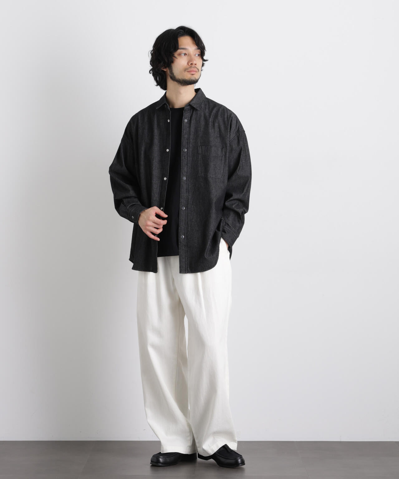 6.5oz リラックスデニムシャツ 長袖
