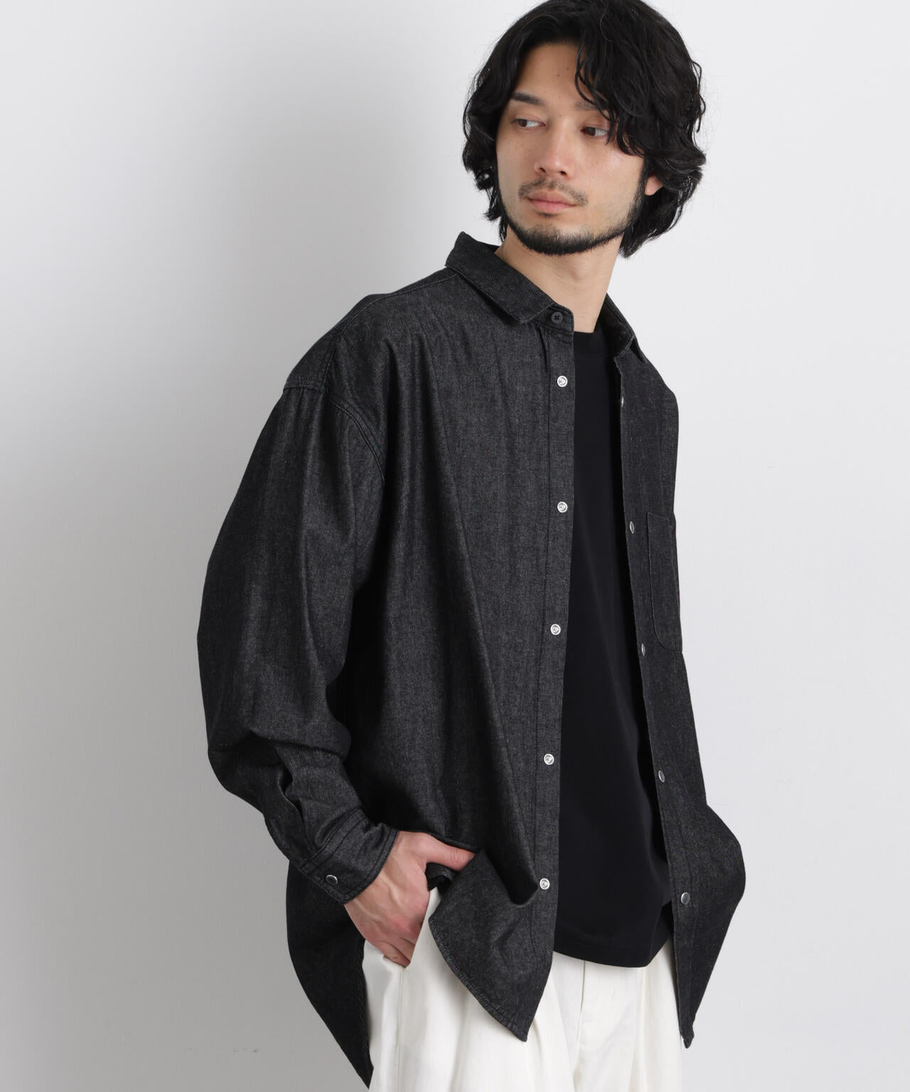 6.5oz リラックスデニムシャツ 長袖
