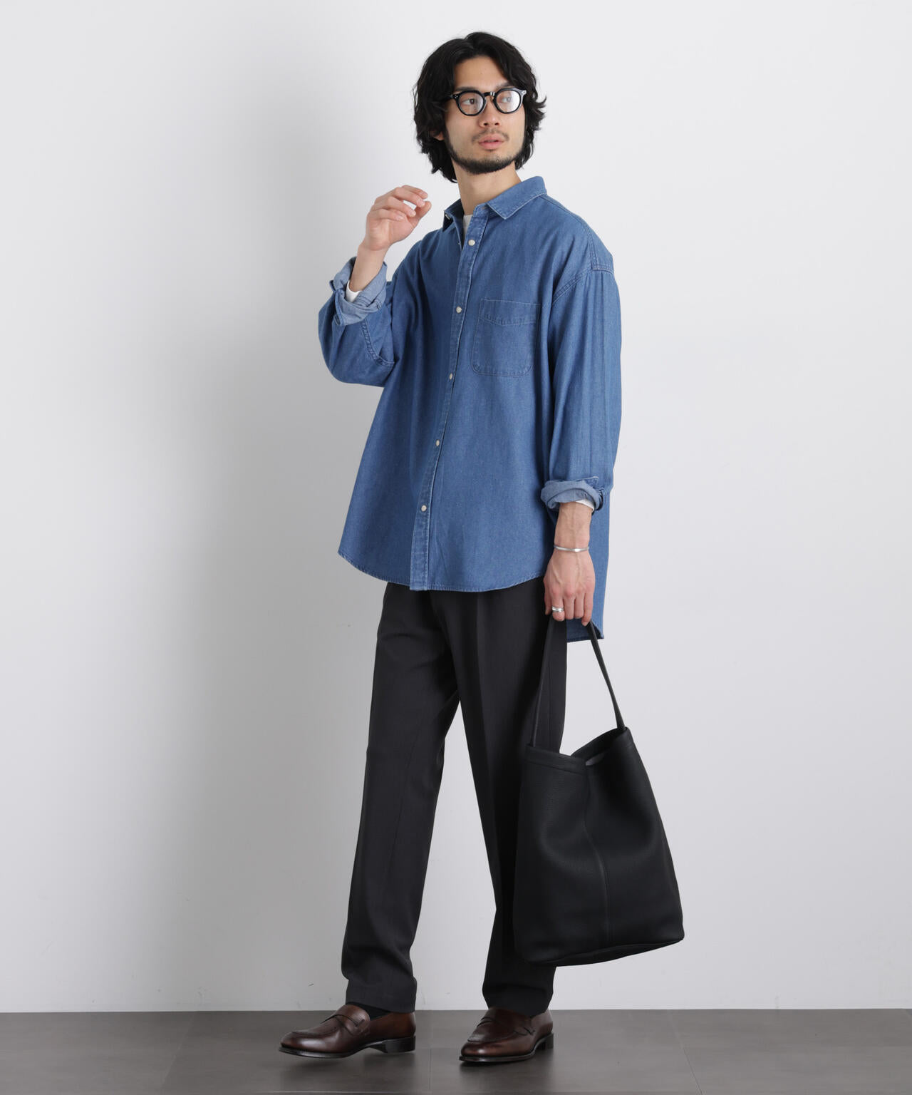 6.5oz リラックスデニムシャツ 長袖