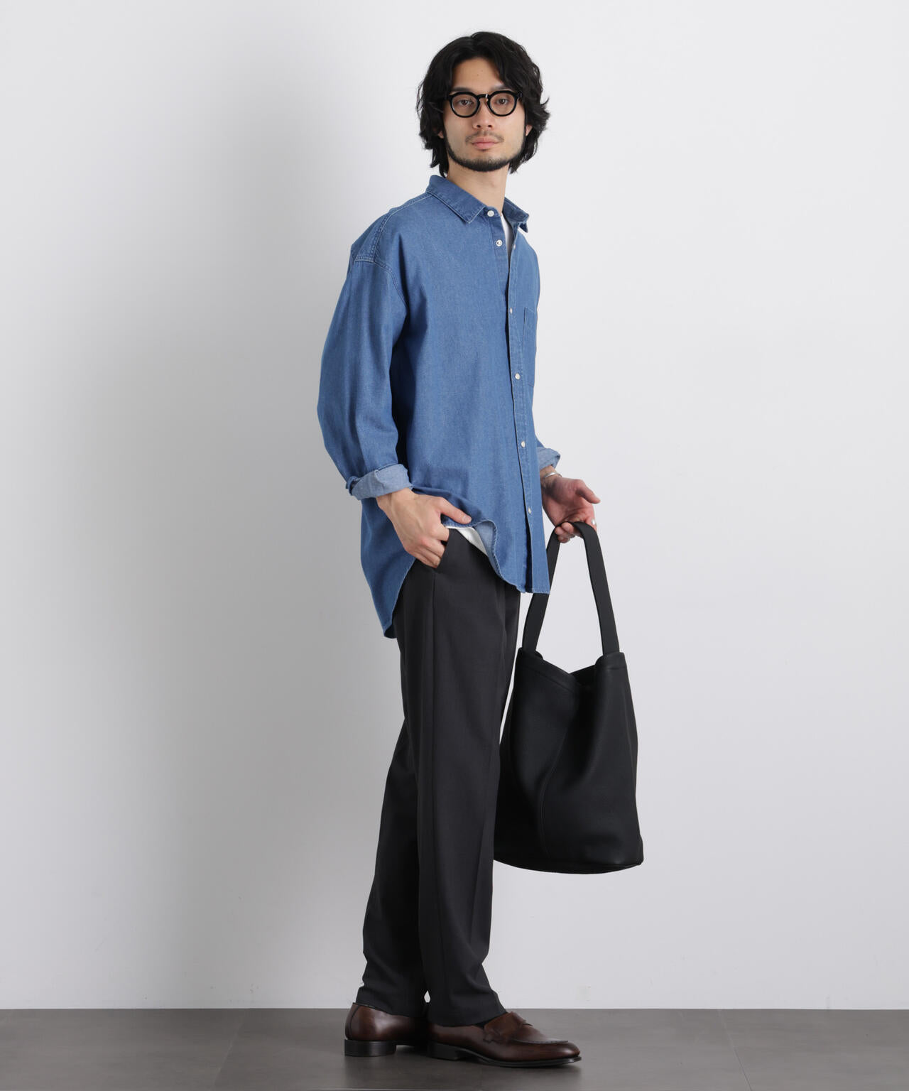 6.5oz リラックスデニムシャツ 長袖