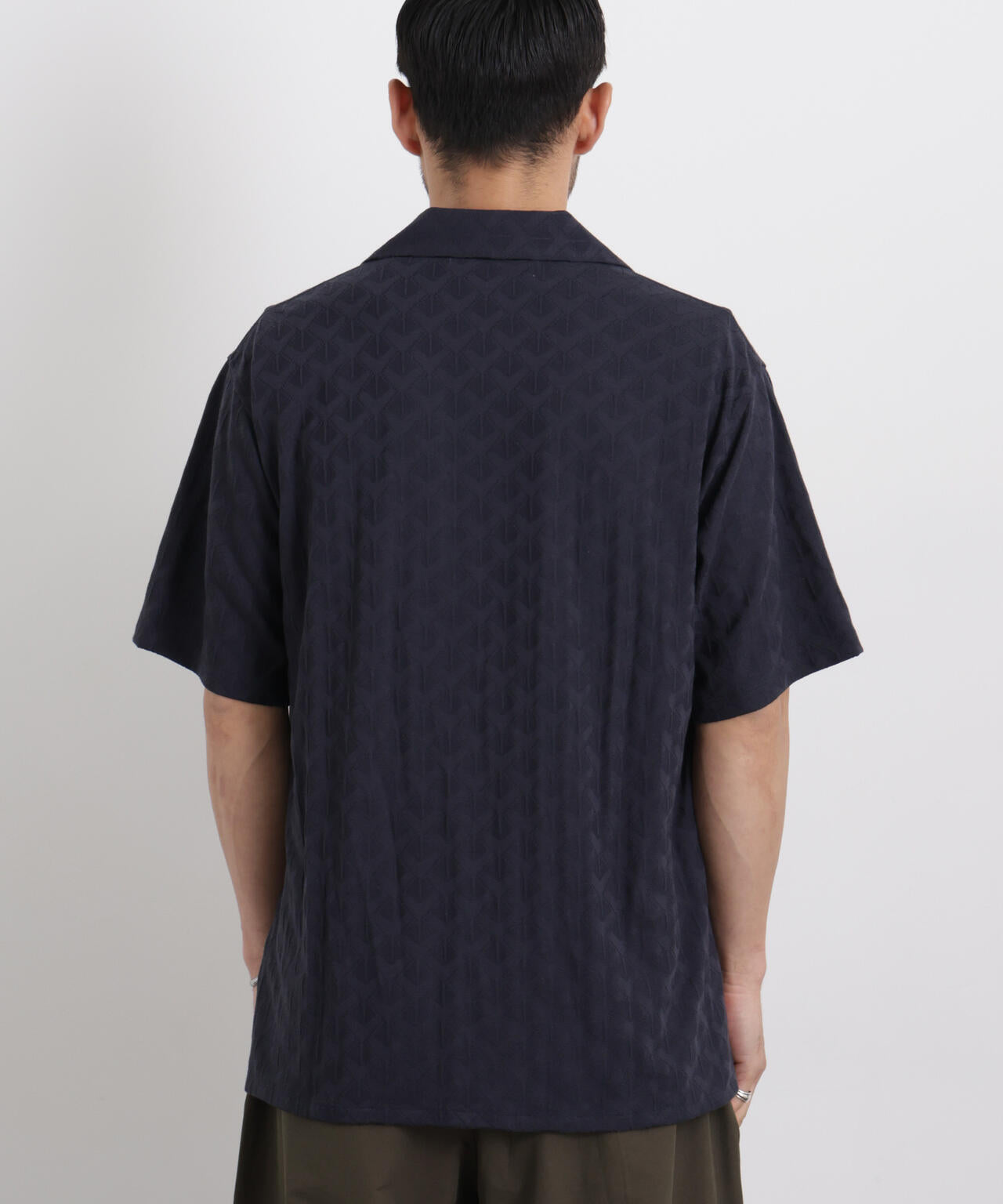 WEB限定/ジャガードオープンカラーシャツ 半袖