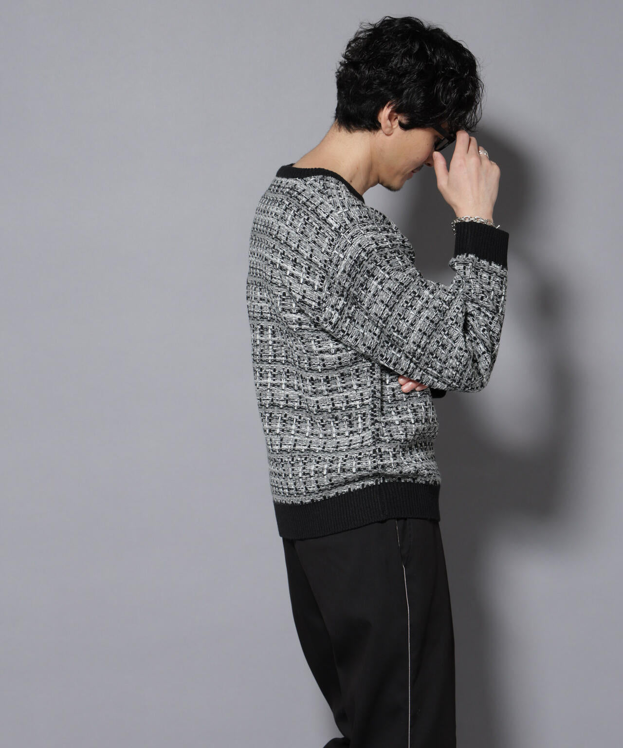 ツイードジャガードニット