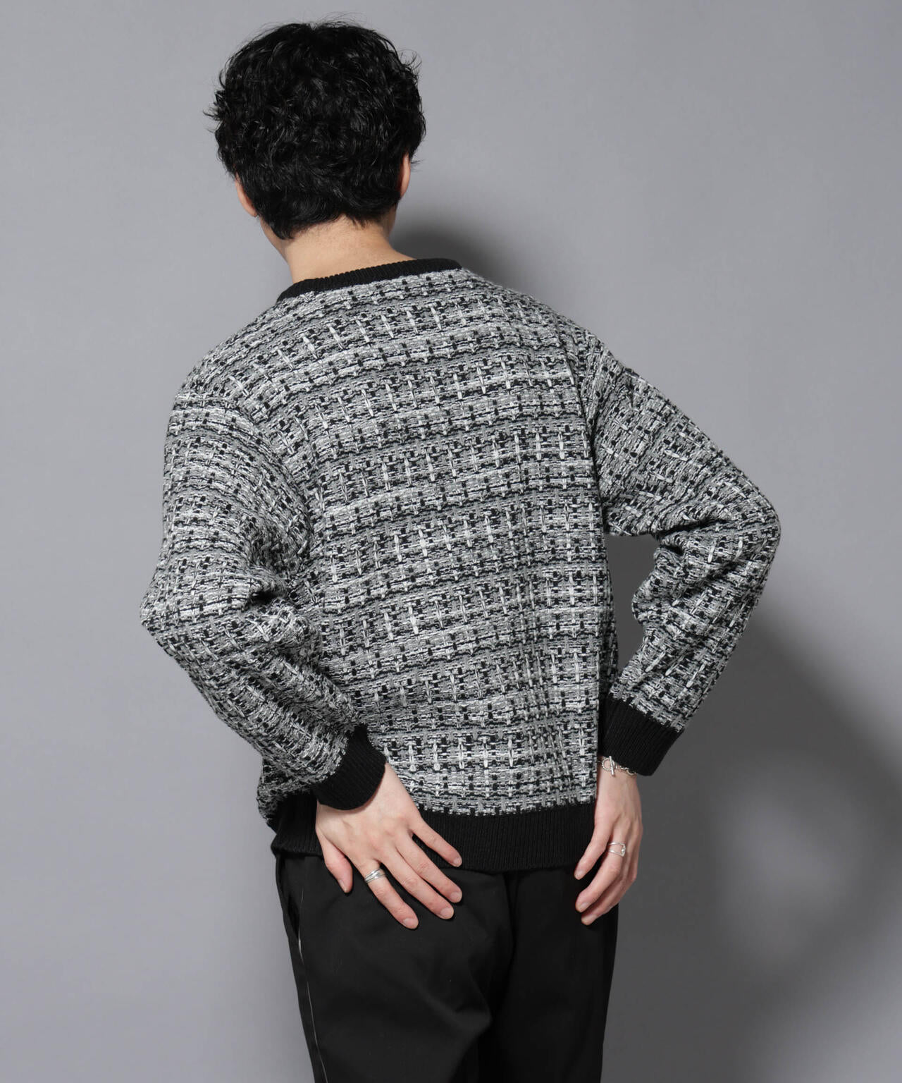 ツイードジャガードニット