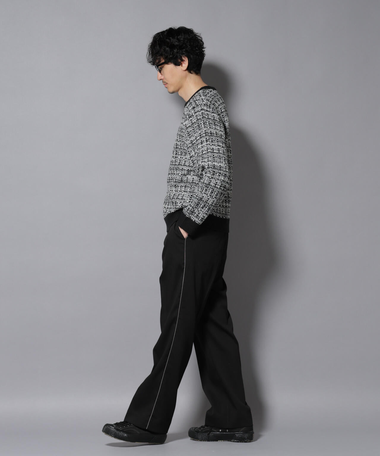 ツイードジャガードニット