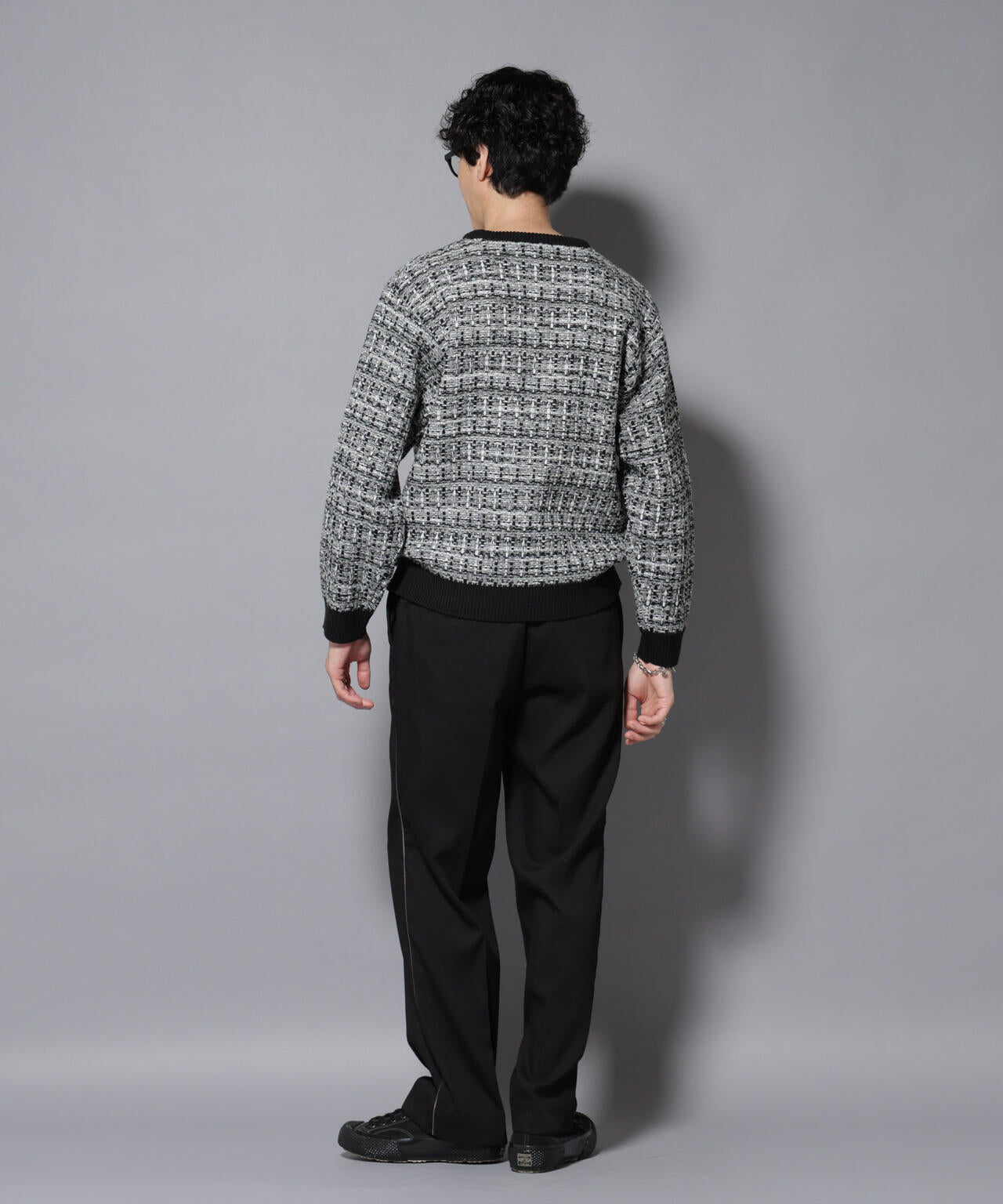 ツイードジャガードニット