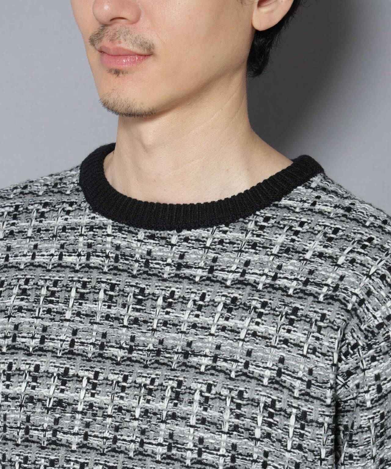 ツイードジャガードニット