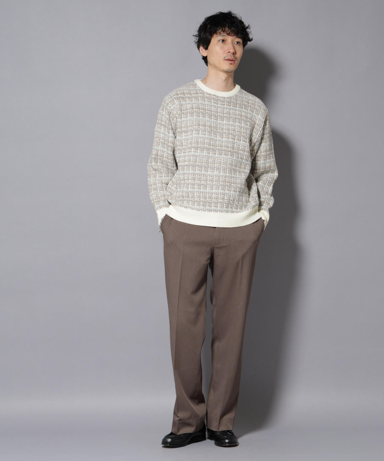 ツイードジャガードニット