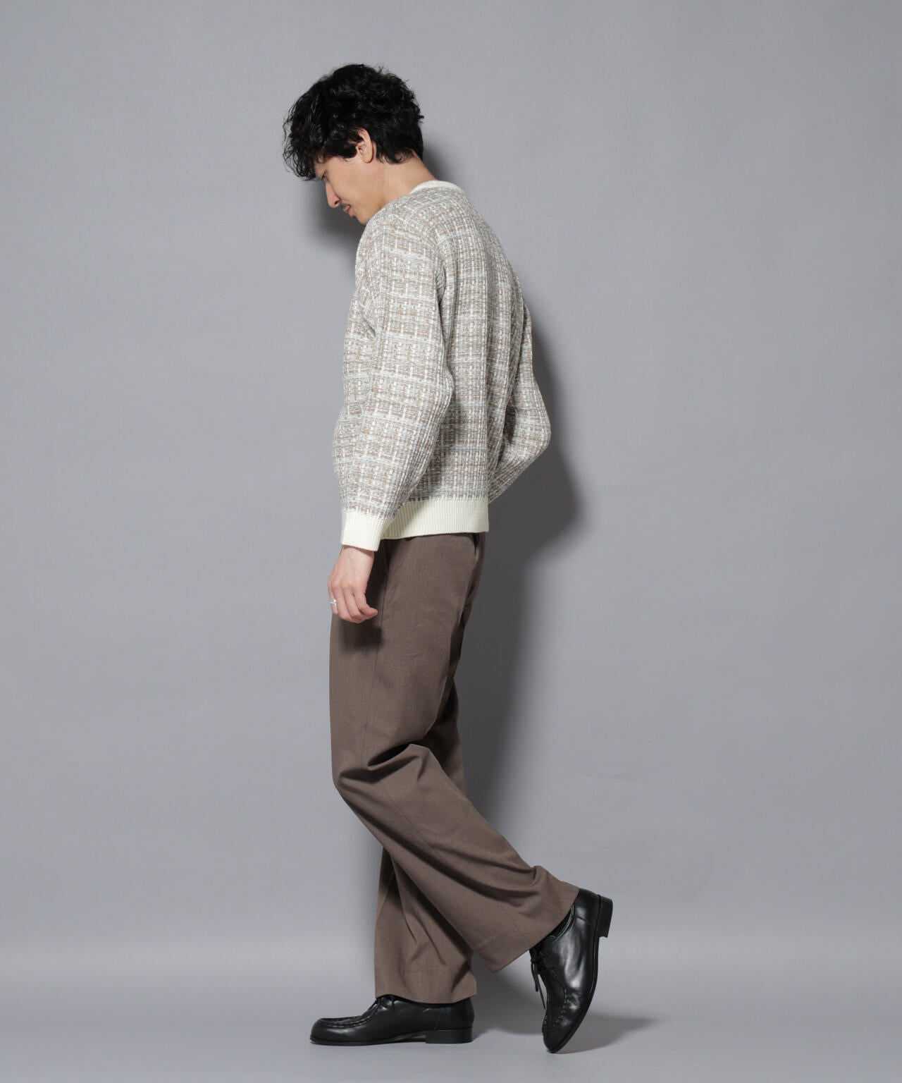 ツイードジャガードニット