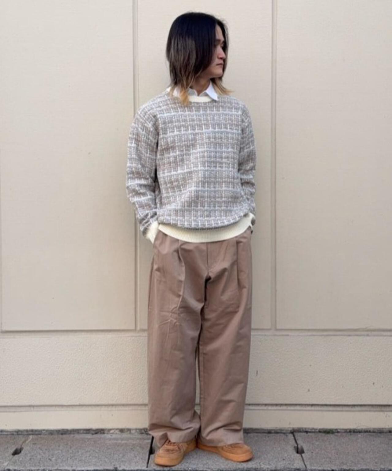 ツイードジャガードニット