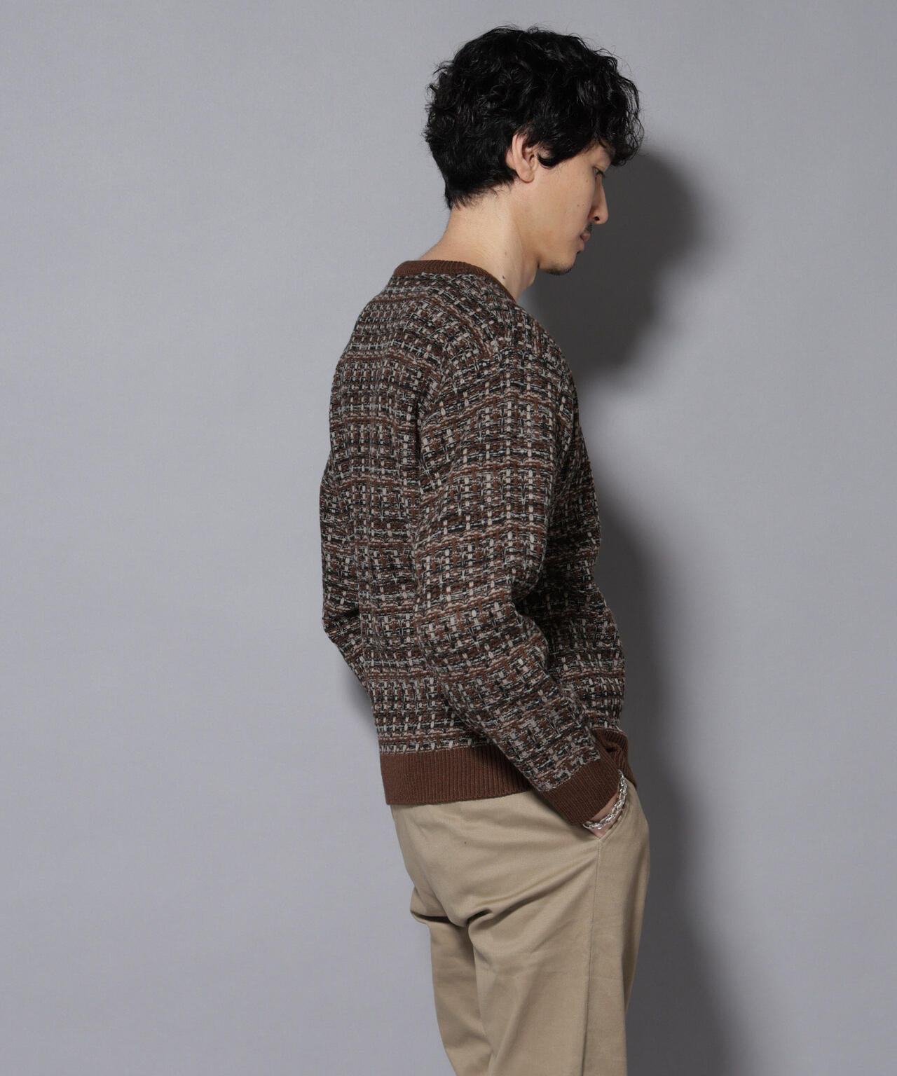 ツイードジャガードニット