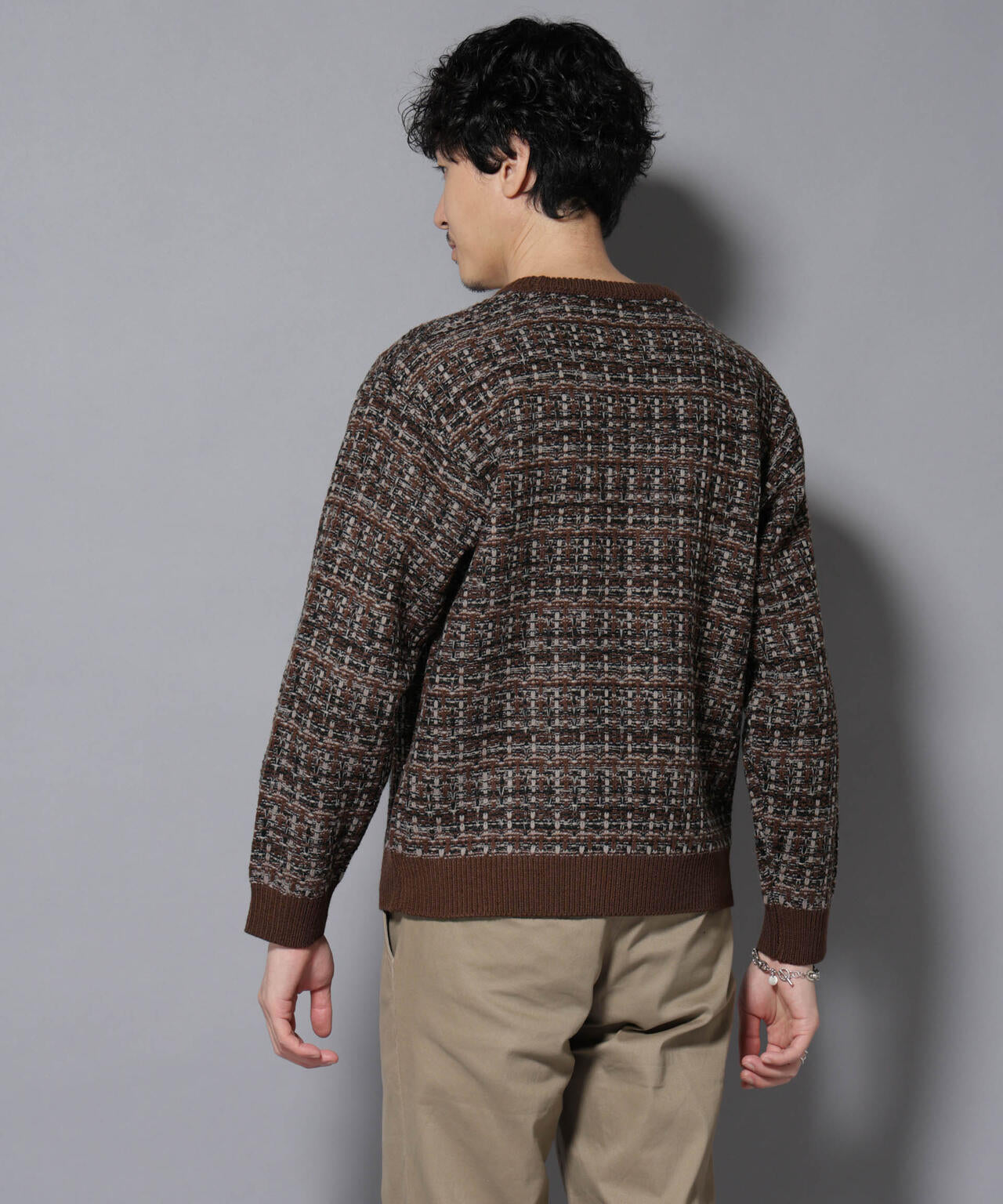 ツイードジャガードニット