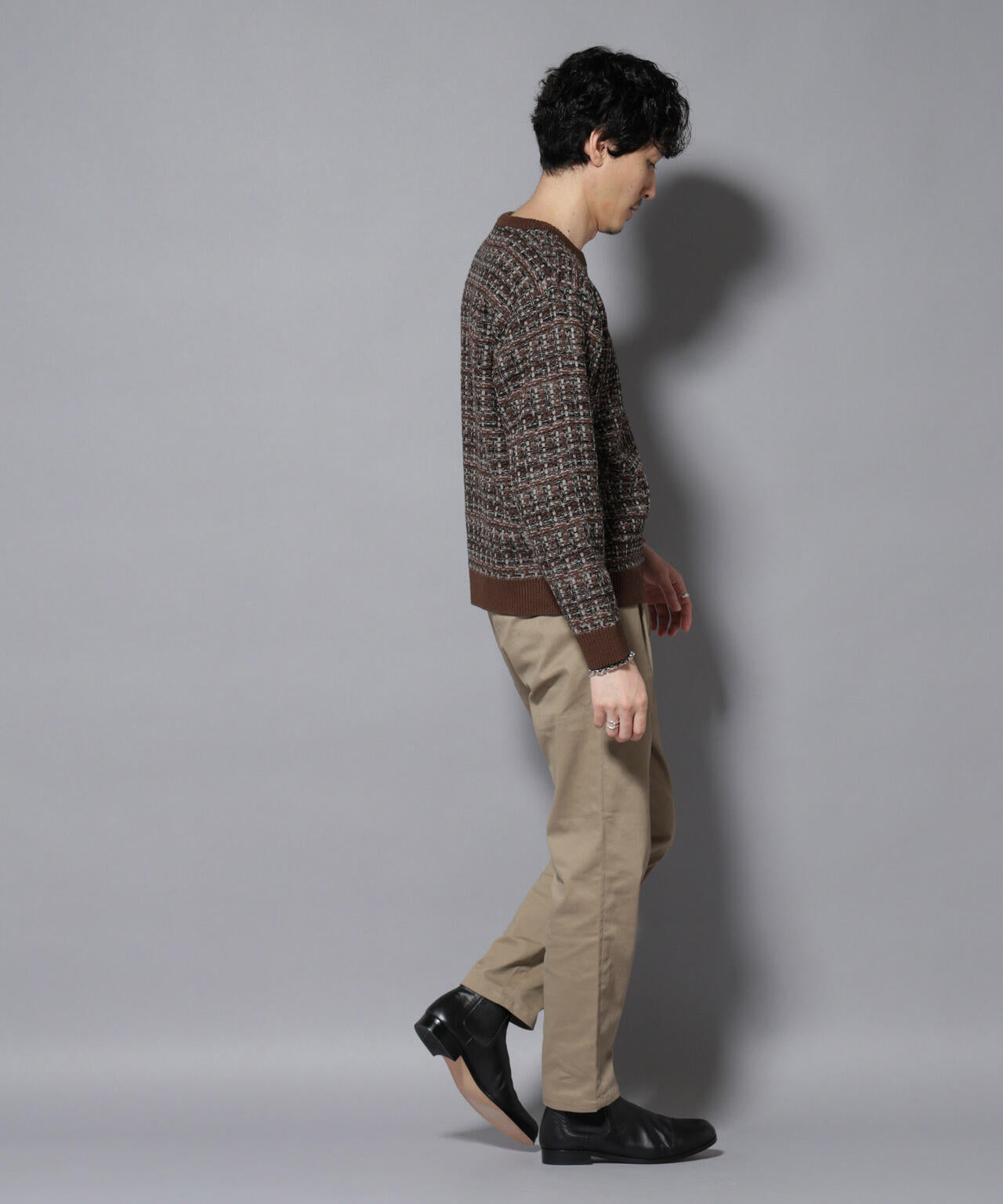 ツイードジャガードニット