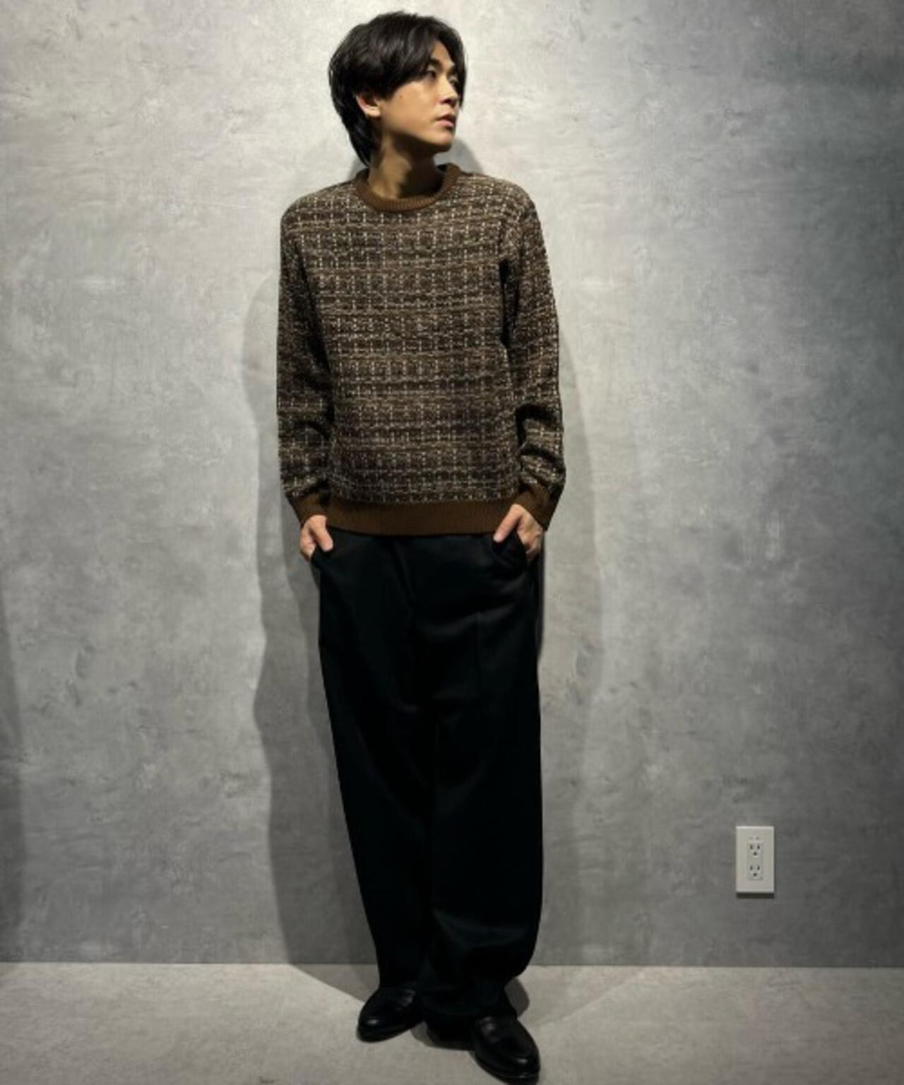 ツイードジャガードニット