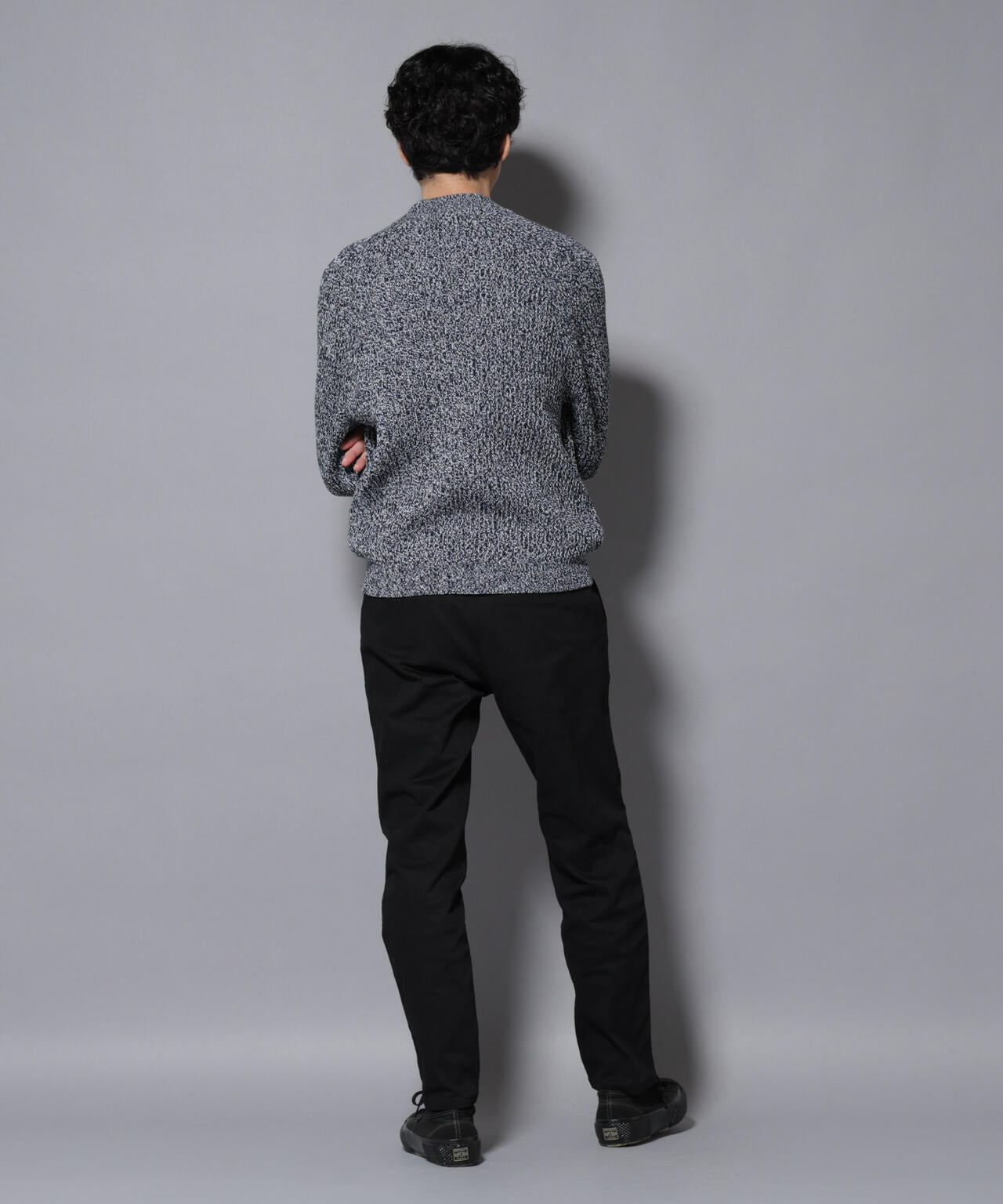 コットンMIXバルキーモックネックニット