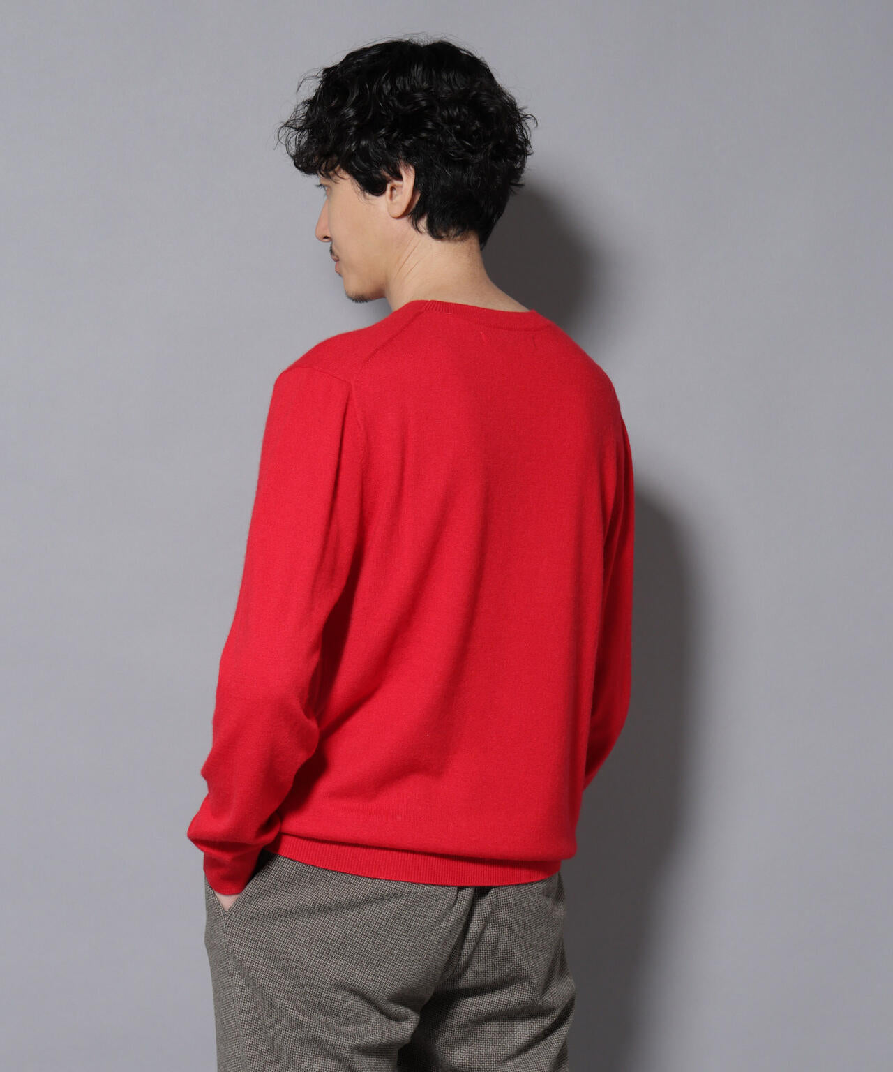 カシミヤミックスクルーネックニット