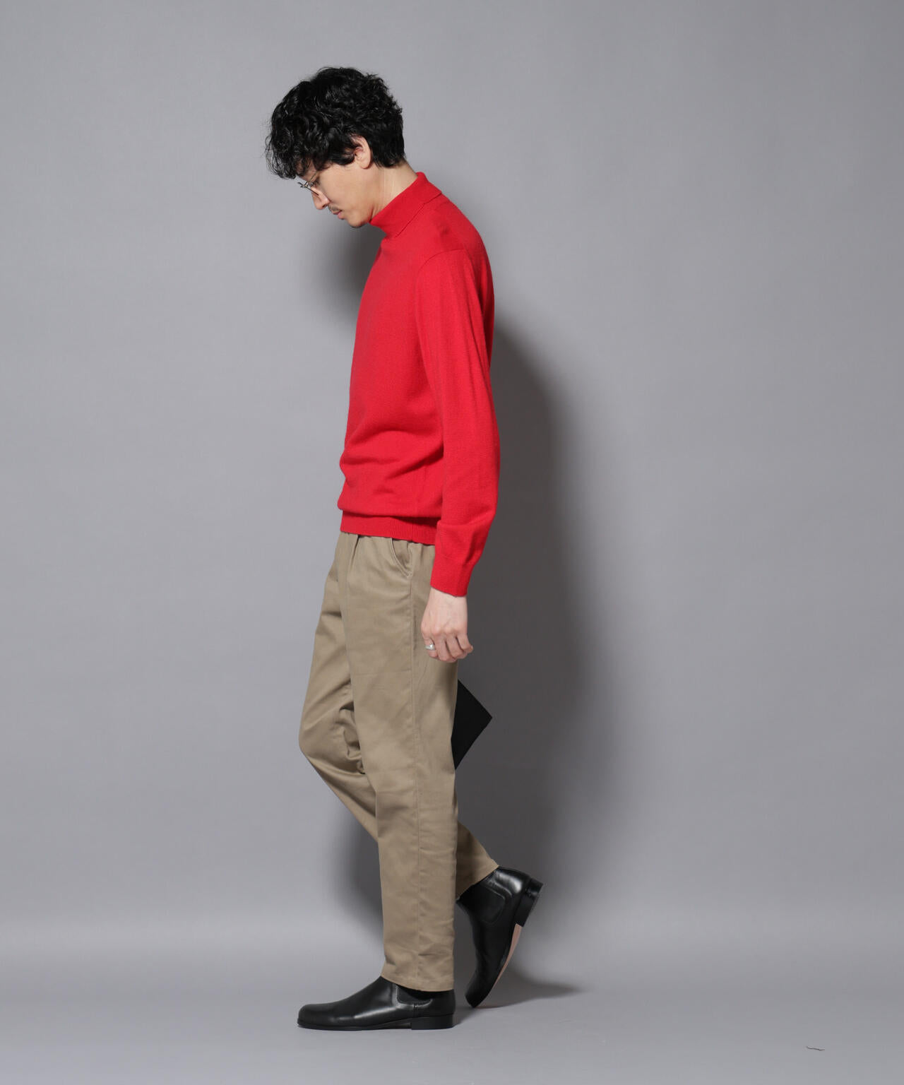カシミヤミックスタートルネックニット