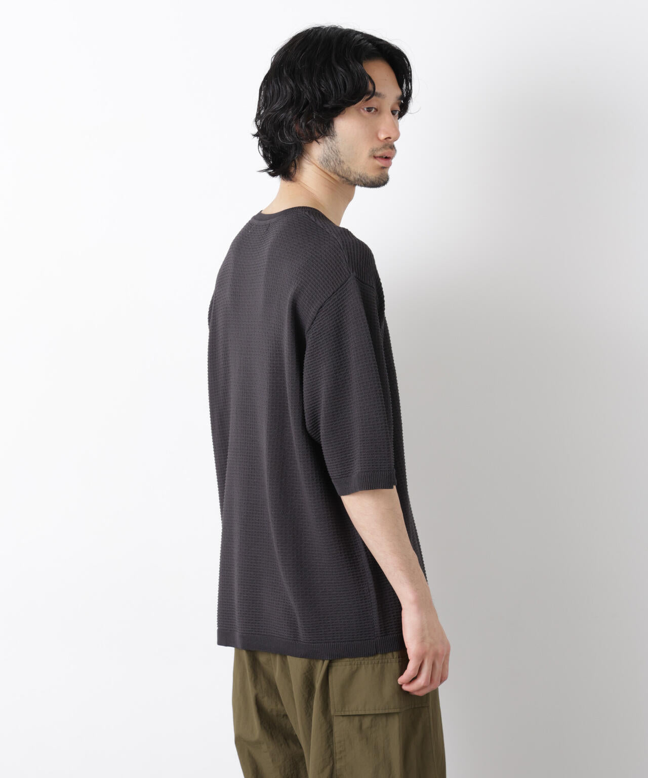 エアリードレープ ニットTシャツ 半袖