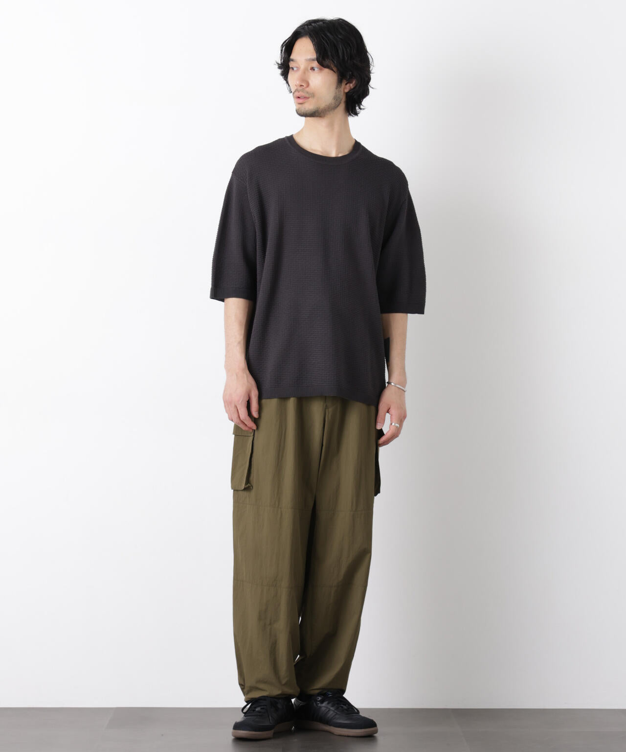 エアリードレープ ニットTシャツ 半袖