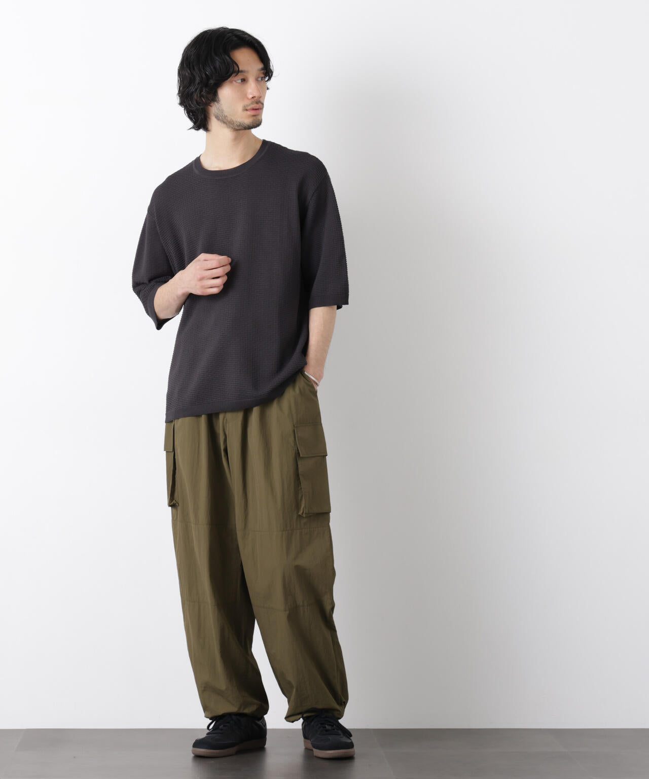 エアリードレープ ニットTシャツ 半袖