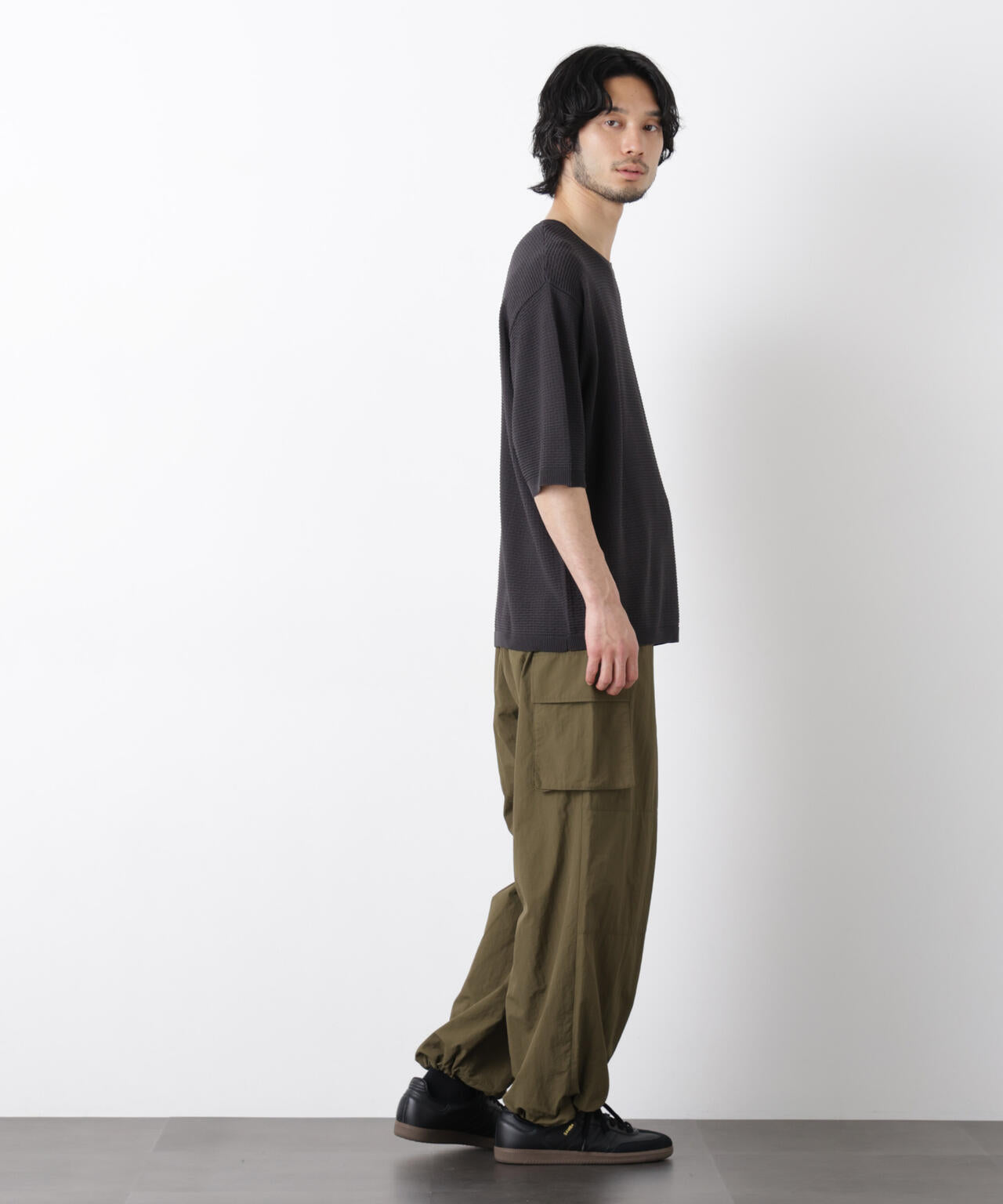 エアリードレープ ニットTシャツ 半袖