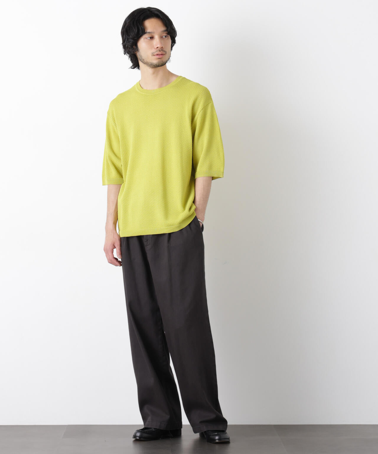 エアリードレープ ニットTシャツ 半袖