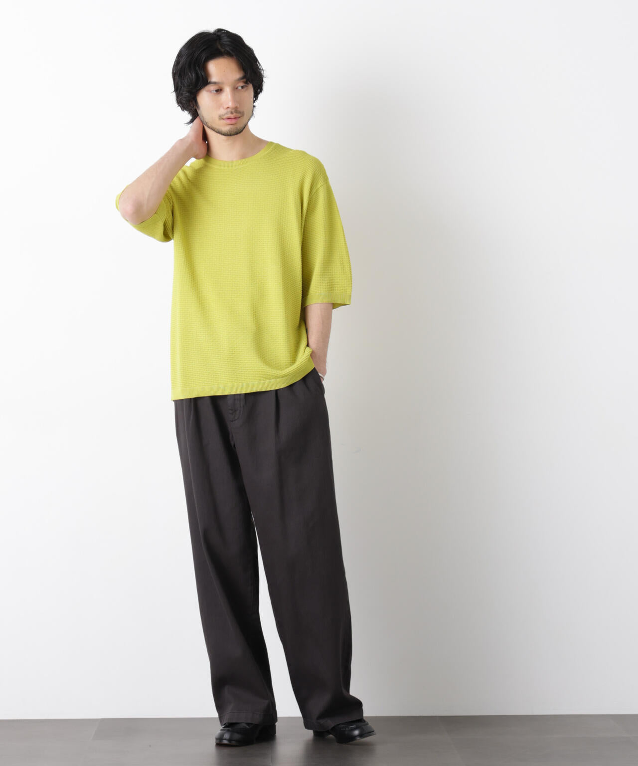 エアリードレープ ニットTシャツ 半袖